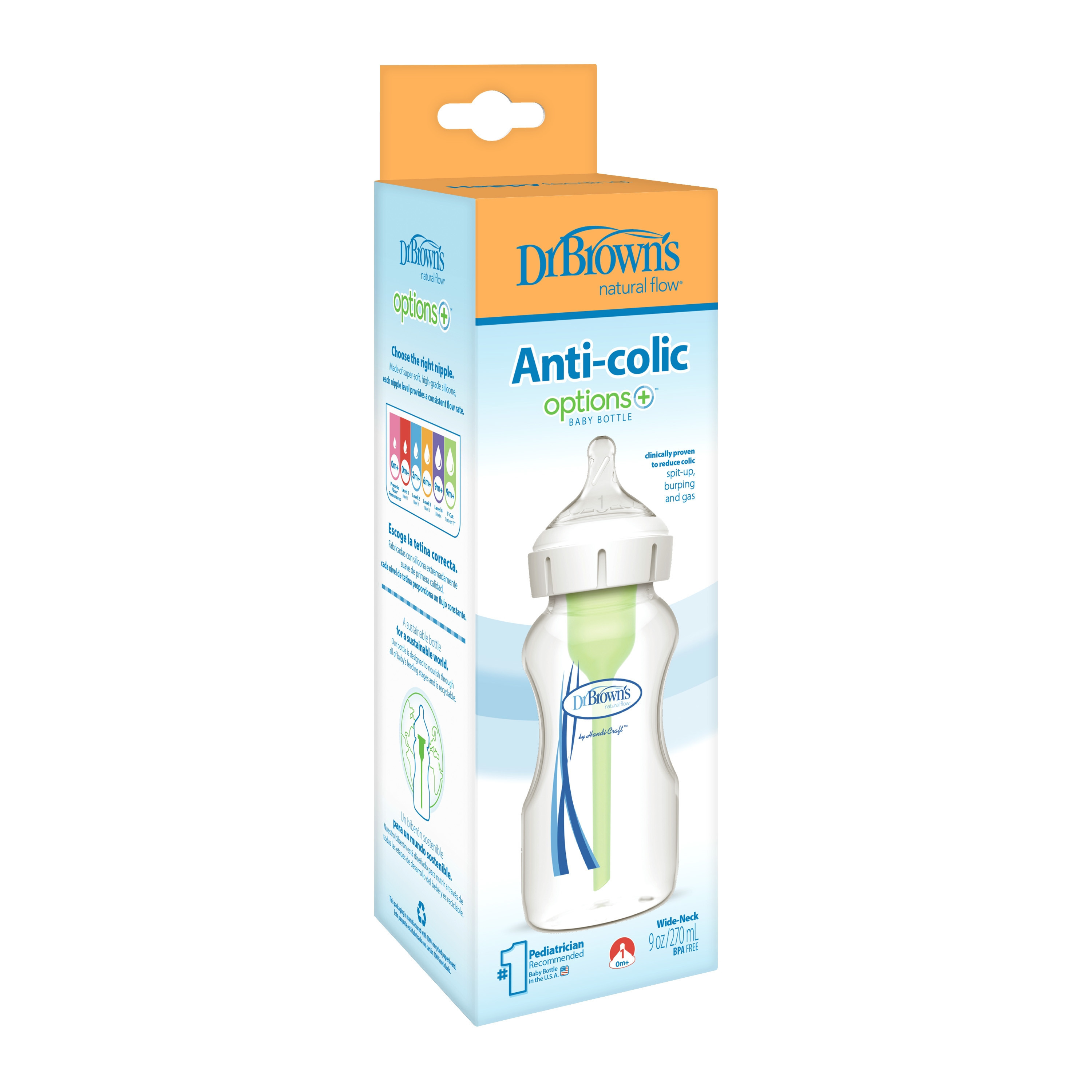 Dr. Brown's Wide Neck Option+ BPA Free Feeding Bottle - 270 ml-baby-feeding-feedingbottles-bottlesandteats-image-3