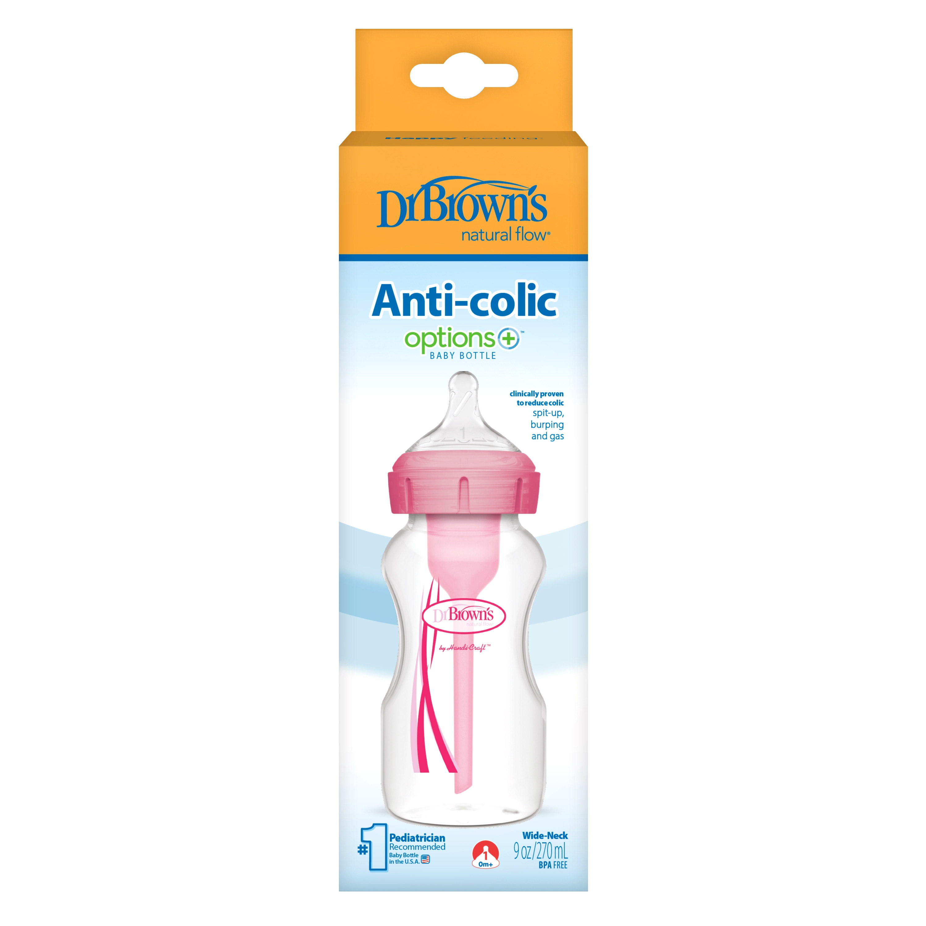 زجاجة رضاعة المضادة للمغص ذات العنق العريض أوبشنز+ - 270 مل من دكتور براونز-baby-feeding-feedingbottles-bottlesandteats-image-3
