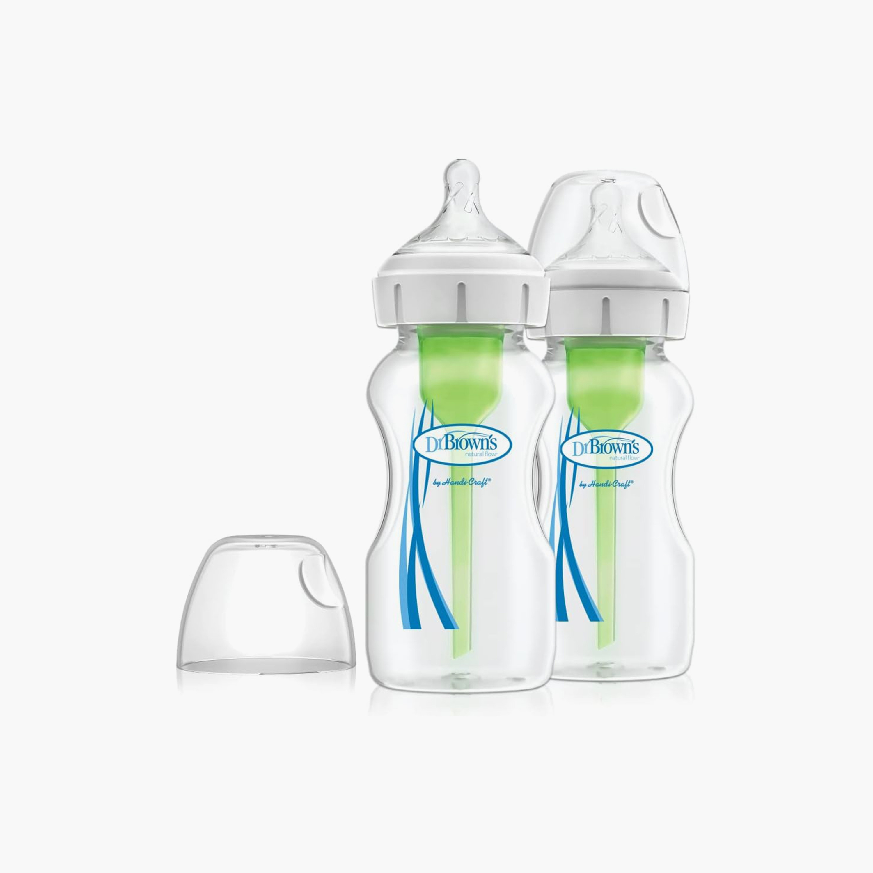 Dr. Brown's 2-Piece Wide Neck Option+ BPA Free Feeding Bottles - 270 ml-baby-feeding-feedingbottles-bottlesandteats-image-1