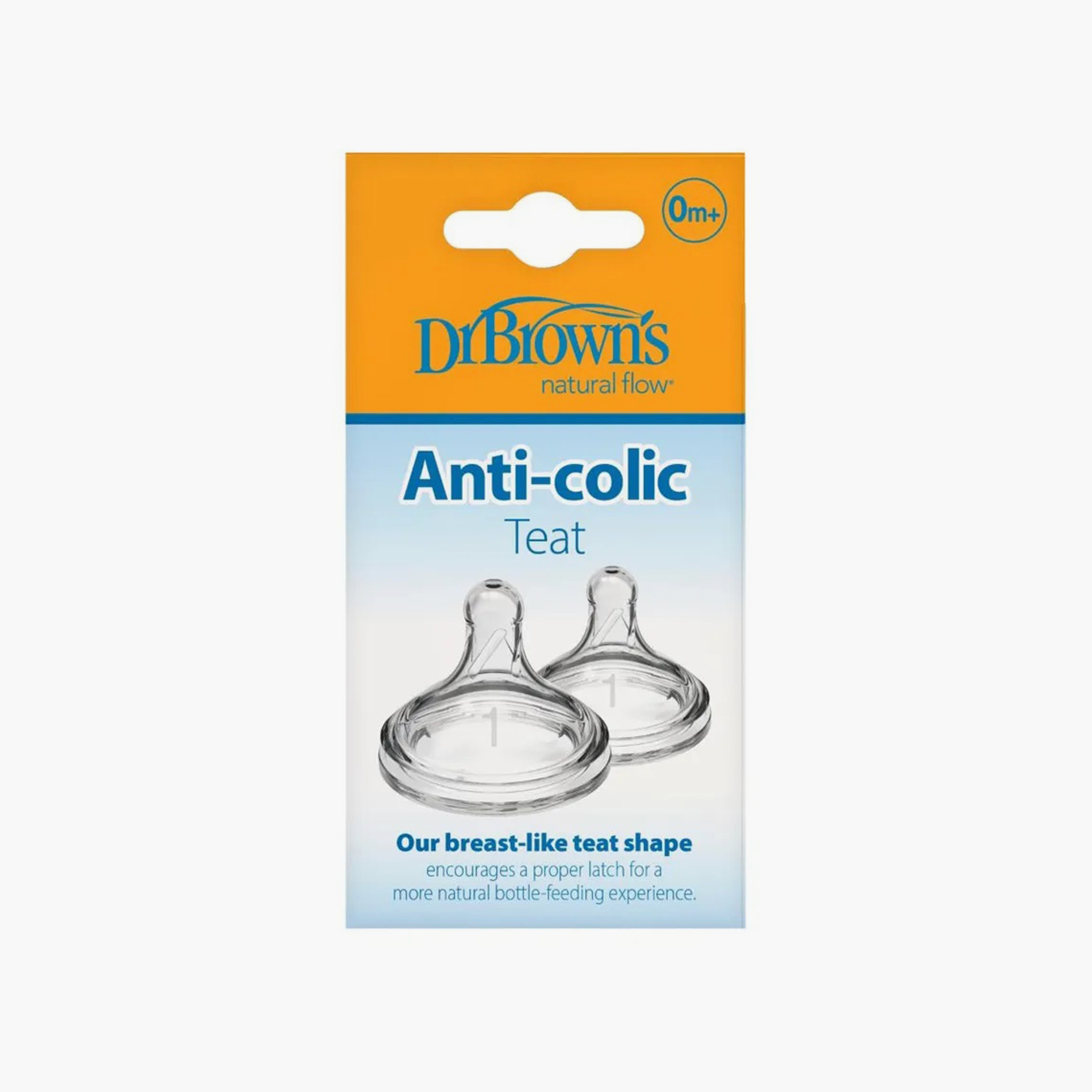 Dr. Brown's 2-Piece Level-1 Wide Neck Option+ BPA Free Nipples - 0 months+-baby-feeding-feedingbottles-bottlesandteats-image-2