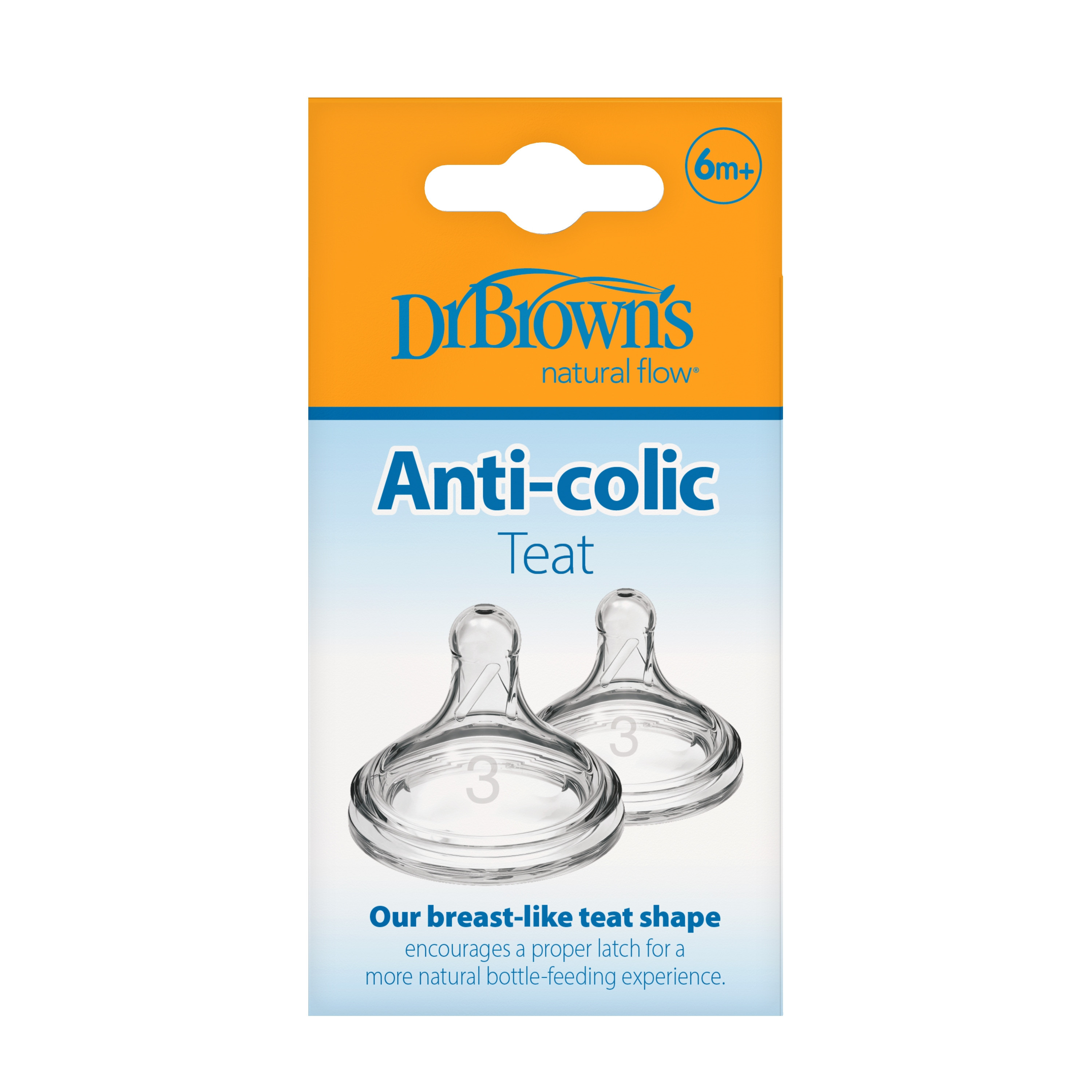 Dr. Brown's 2-Piece Level-3 Wide Neck Option+ BPA Free Nipples - 6 months+-baby-feeding-feedingbottles-bottlesandteats-image-3