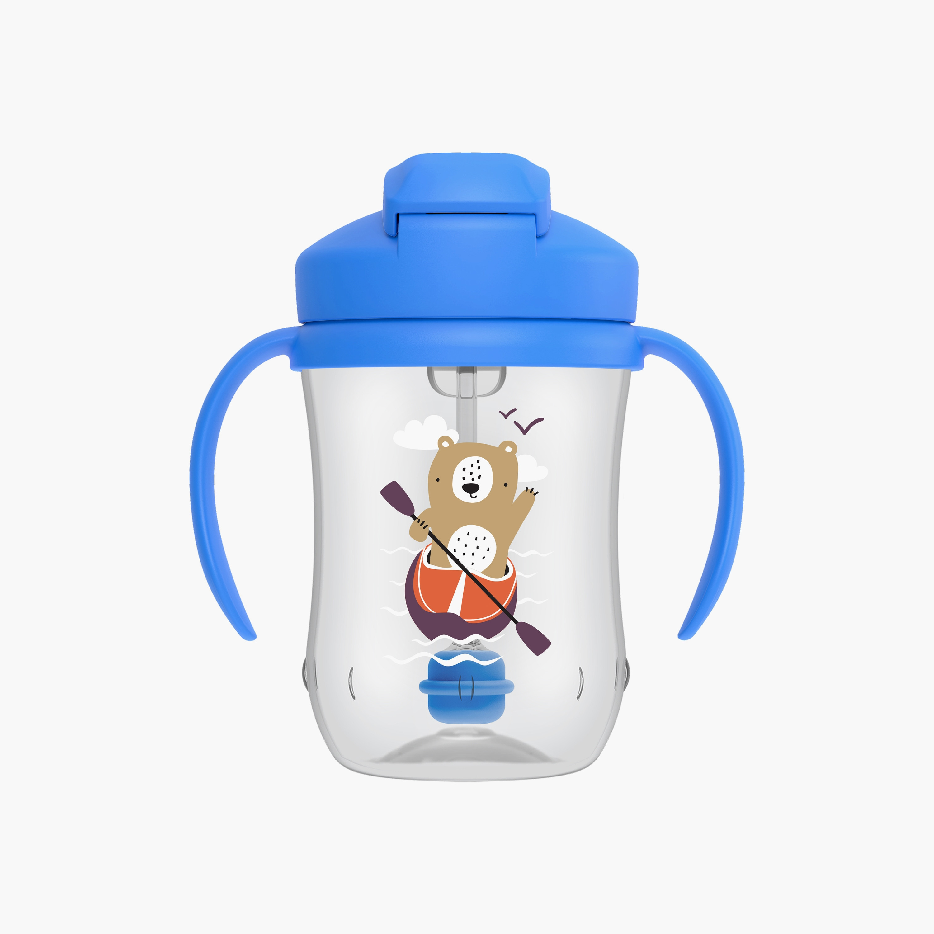 Dr. Brown's Baby's First Straw Cup with Handles - 270 ml - Blue - 6 Months+-baby-feeding-accessories-image-1