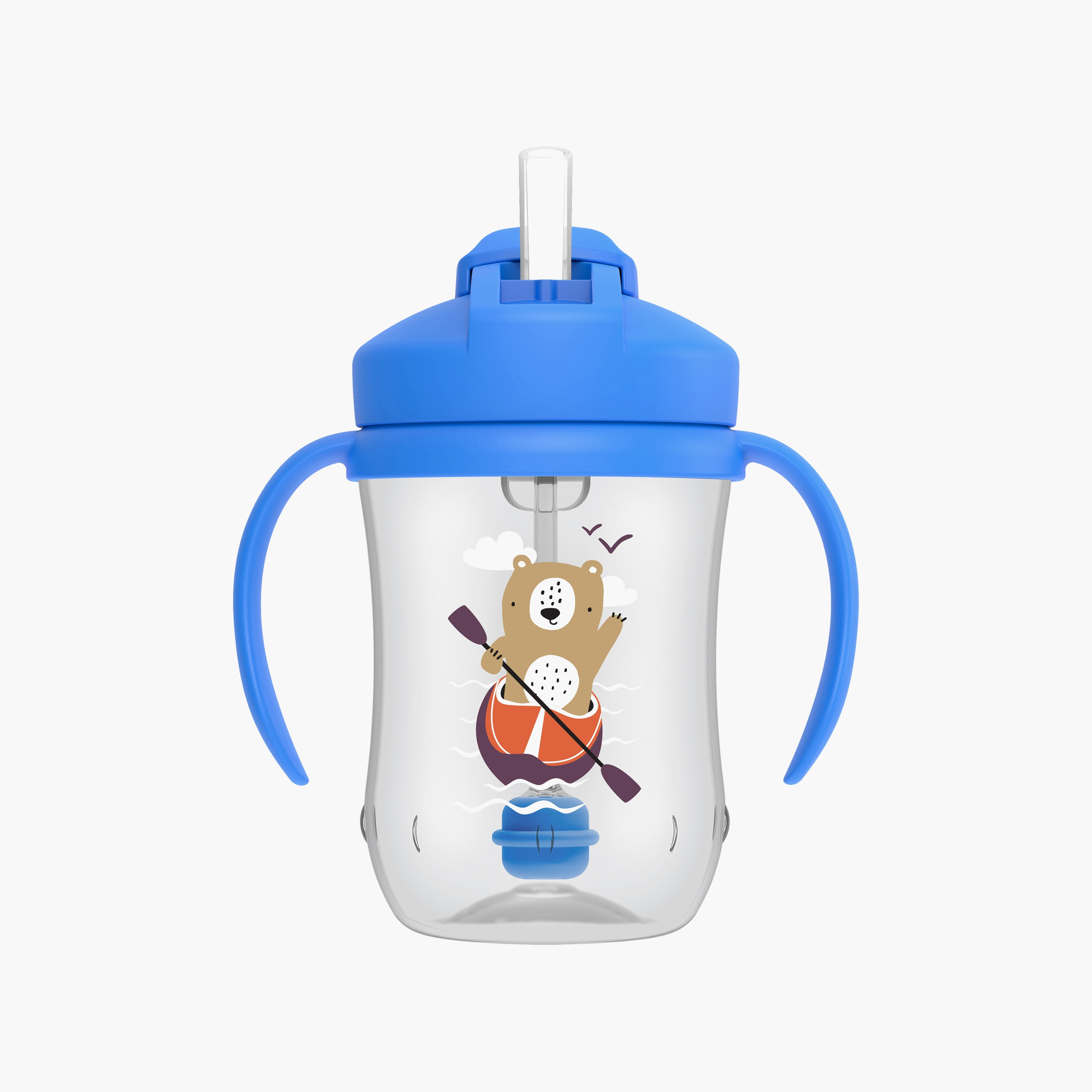 Dr. Brown's Baby's First Straw Cup with Handles - 270 ml - Blue - 6 Months+-baby-feeding-accessories-image-2