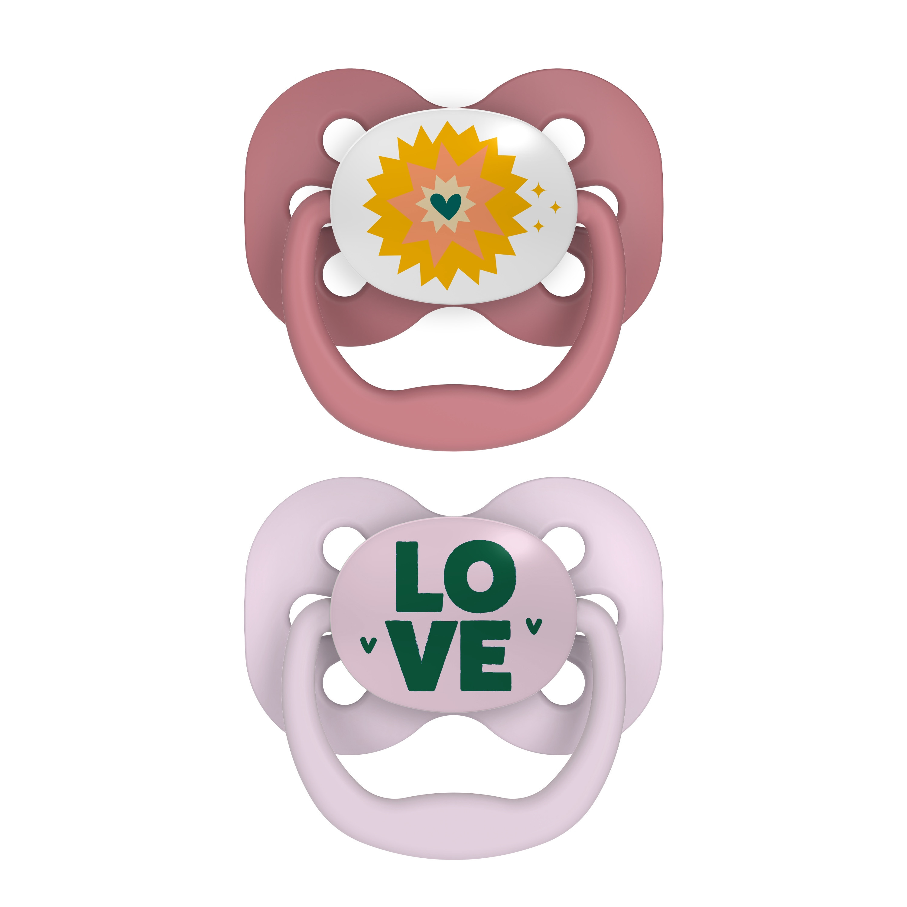 Dr. Brown's 2-Piece Stage-1 BPA Free Pacifiers - Pink - 0-6 Months-baby-feeding-pacifiers-image-1