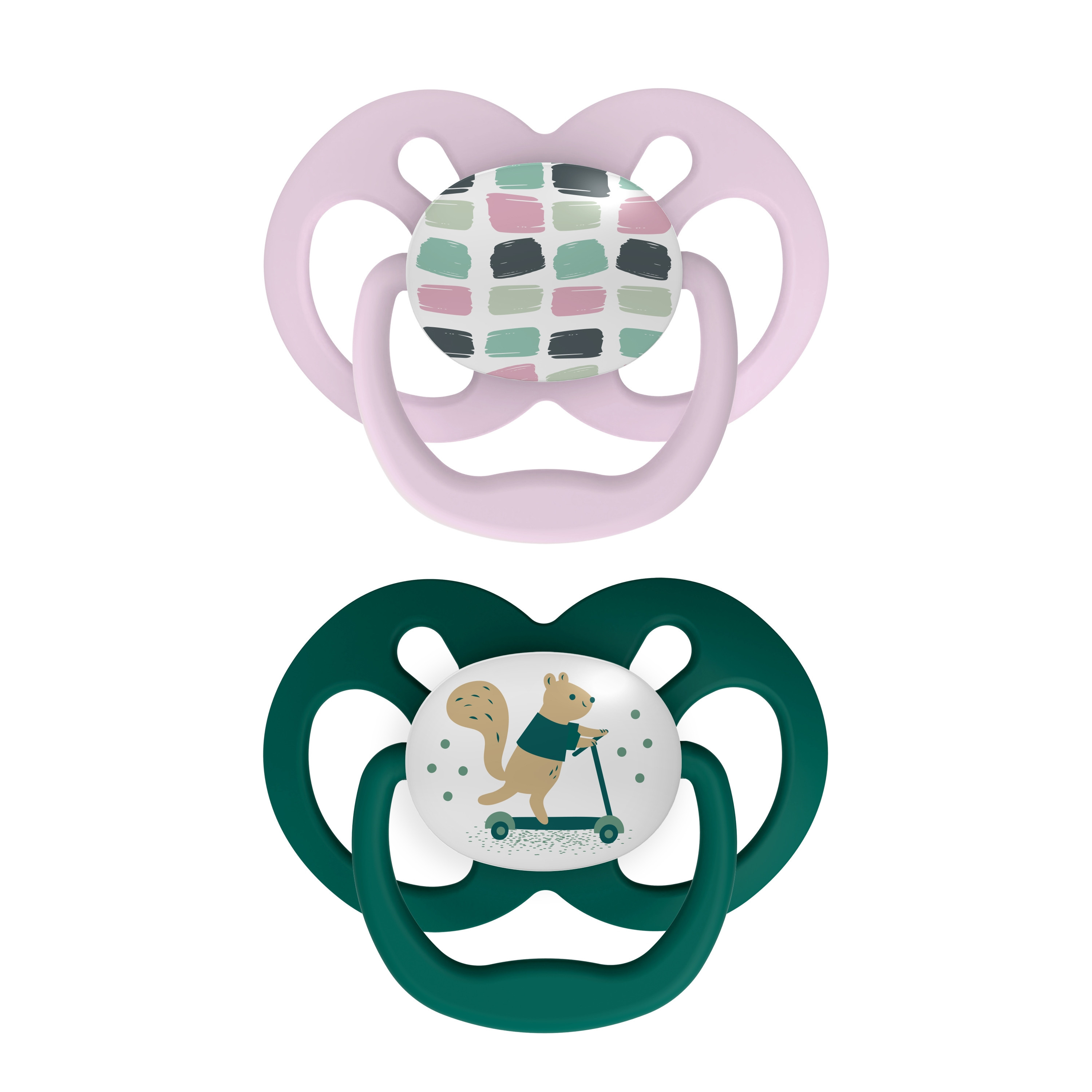 Dr. Brown's 2-Piece Stage-2 BPA Free Pacifiers - Pink & Green - 6-18 Months-baby-feeding-pacifiers-image-1