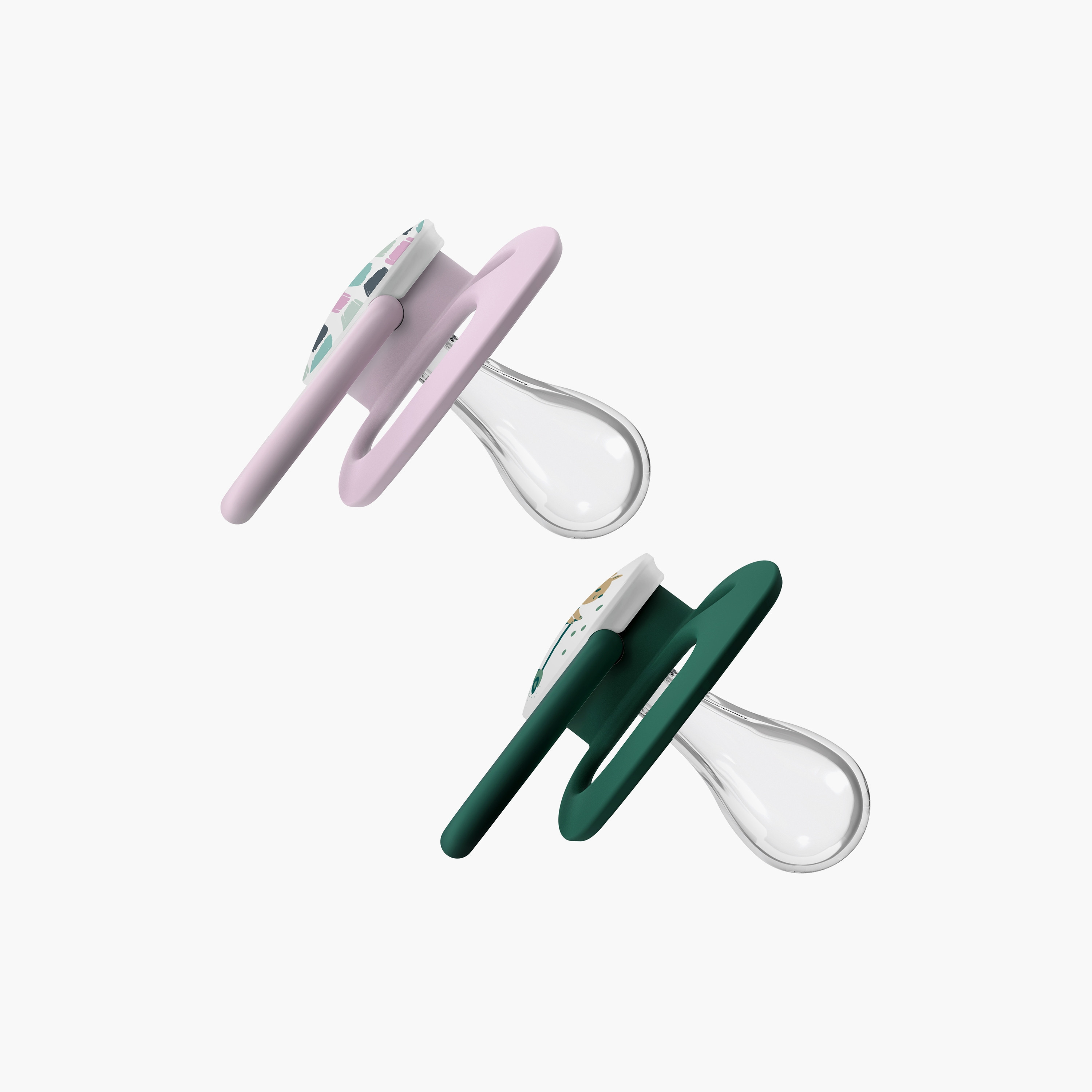 Dr. Brown's 2-Piece Stage-2 BPA Free Pacifiers - Pink & Green - 6-18 Months-baby-feeding-pacifiers-image-2