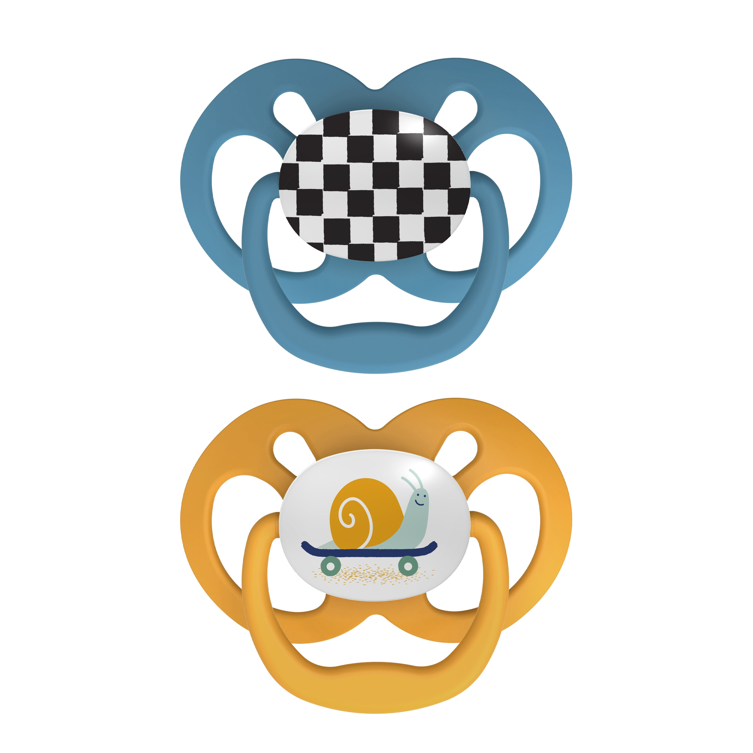 Dr. Brown's 2-Piece Stage-2 BPA Free Pacifiers - Yellow & Blue - 6-18 Months-baby-feeding-pacifiers-image-1