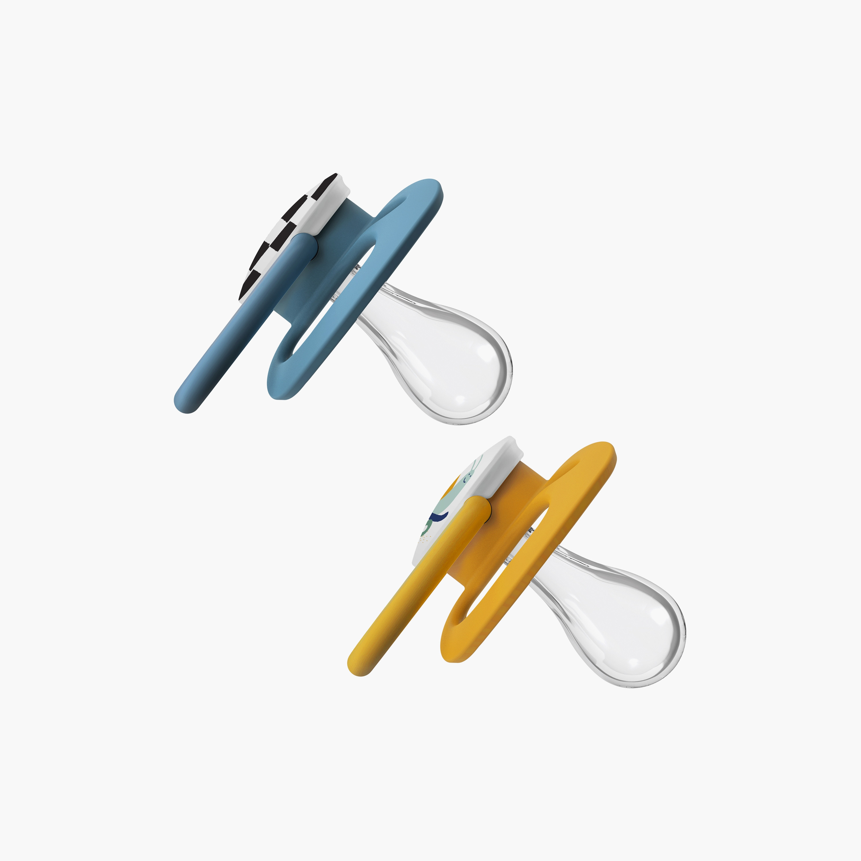 Dr. Brown's 2-Piece Stage-2 BPA Free Pacifiers - Yellow & Blue - 6-18 Months-baby-feeding-pacifiers-image-2