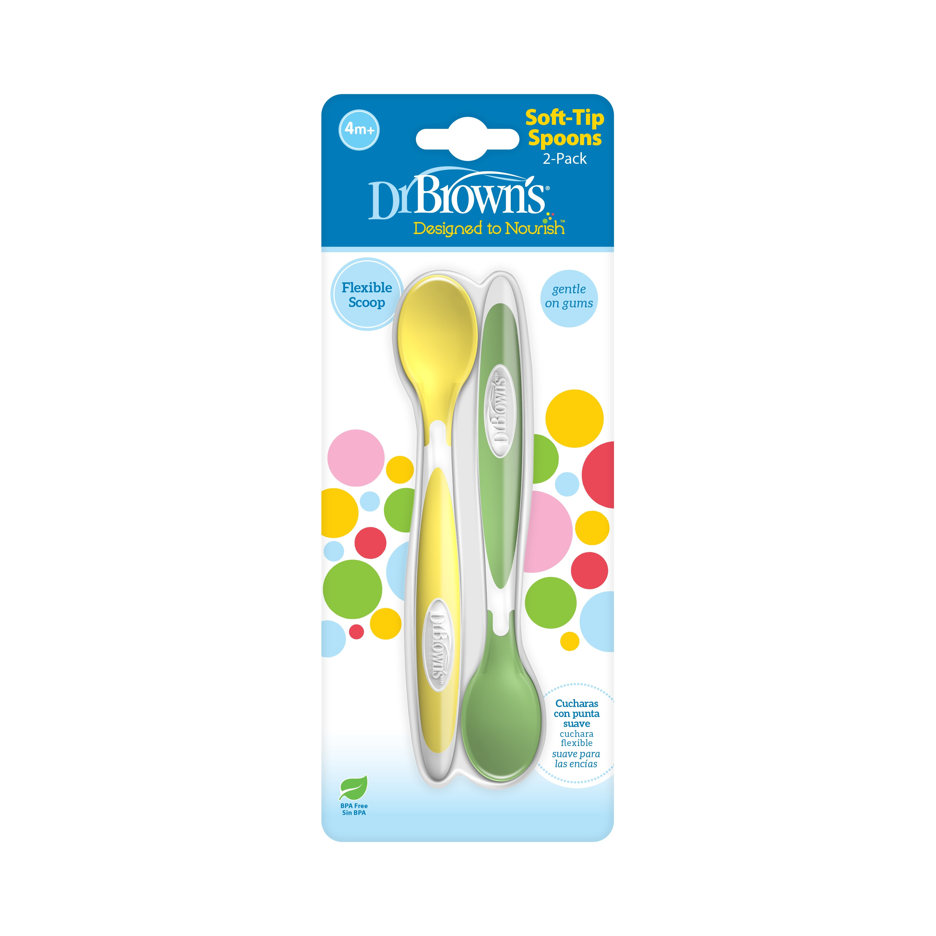 Dr. Brown's 2-Piece Soft-Tip Spoons - Yellow & Green-baby-feeding-accessories-image-3
