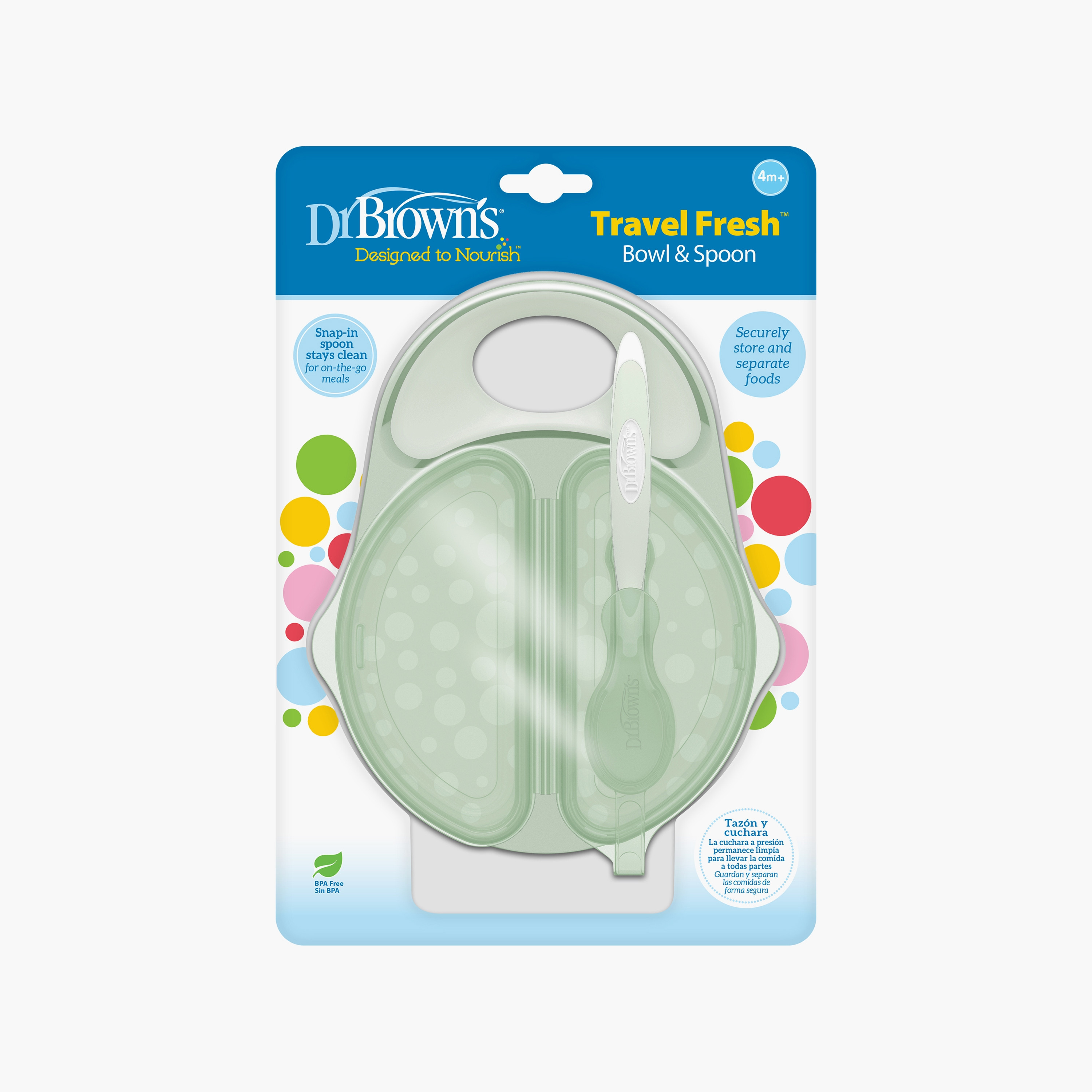 Dr. Brown's Travel Fresh Bowl with Snap-in Spoon - Teal-baby-feeding-accessories-image-5