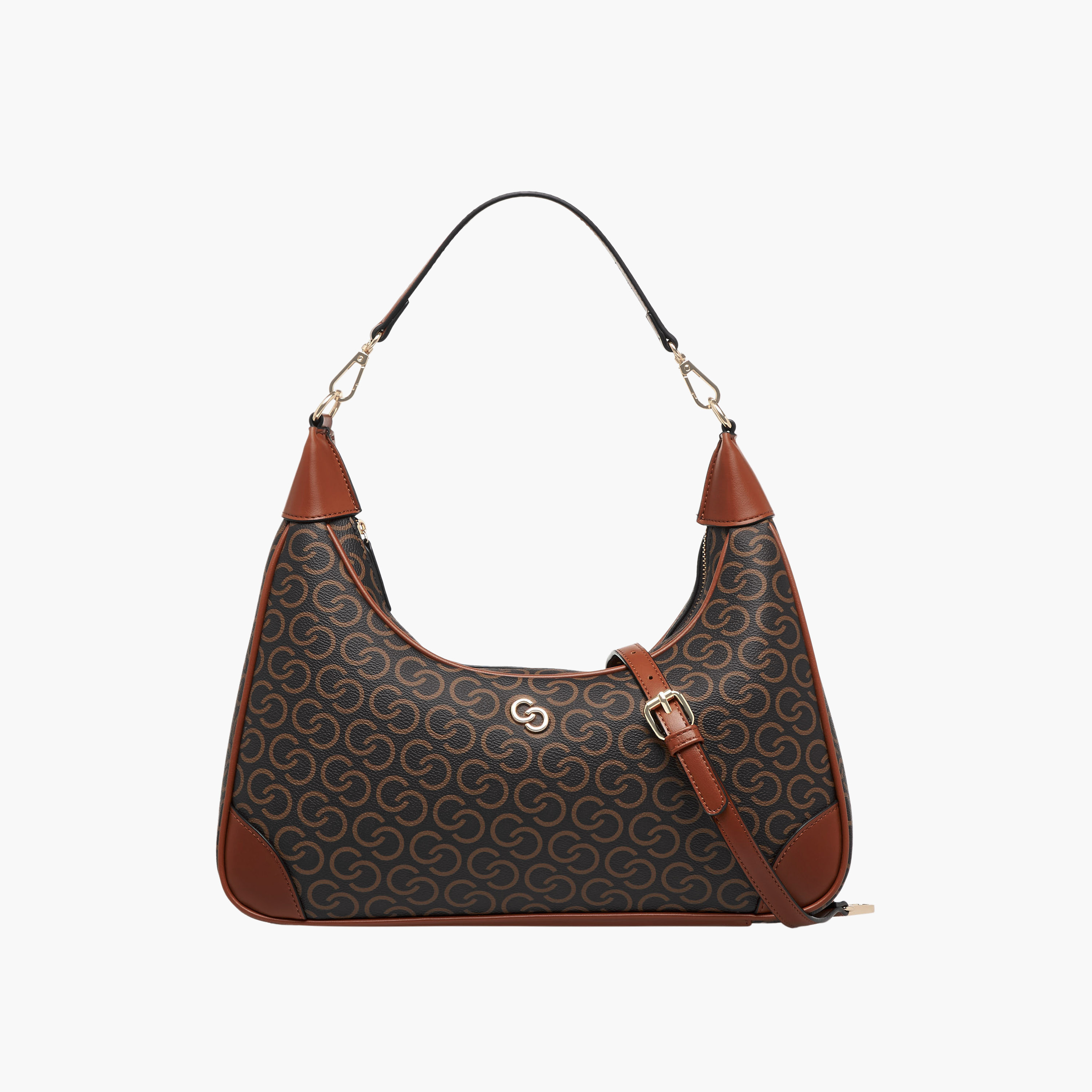 شنطة كتف بطبعات مونوجرام وحزام قابل للفصل من سيليست-women-bagsandwallets-handbags-image-1