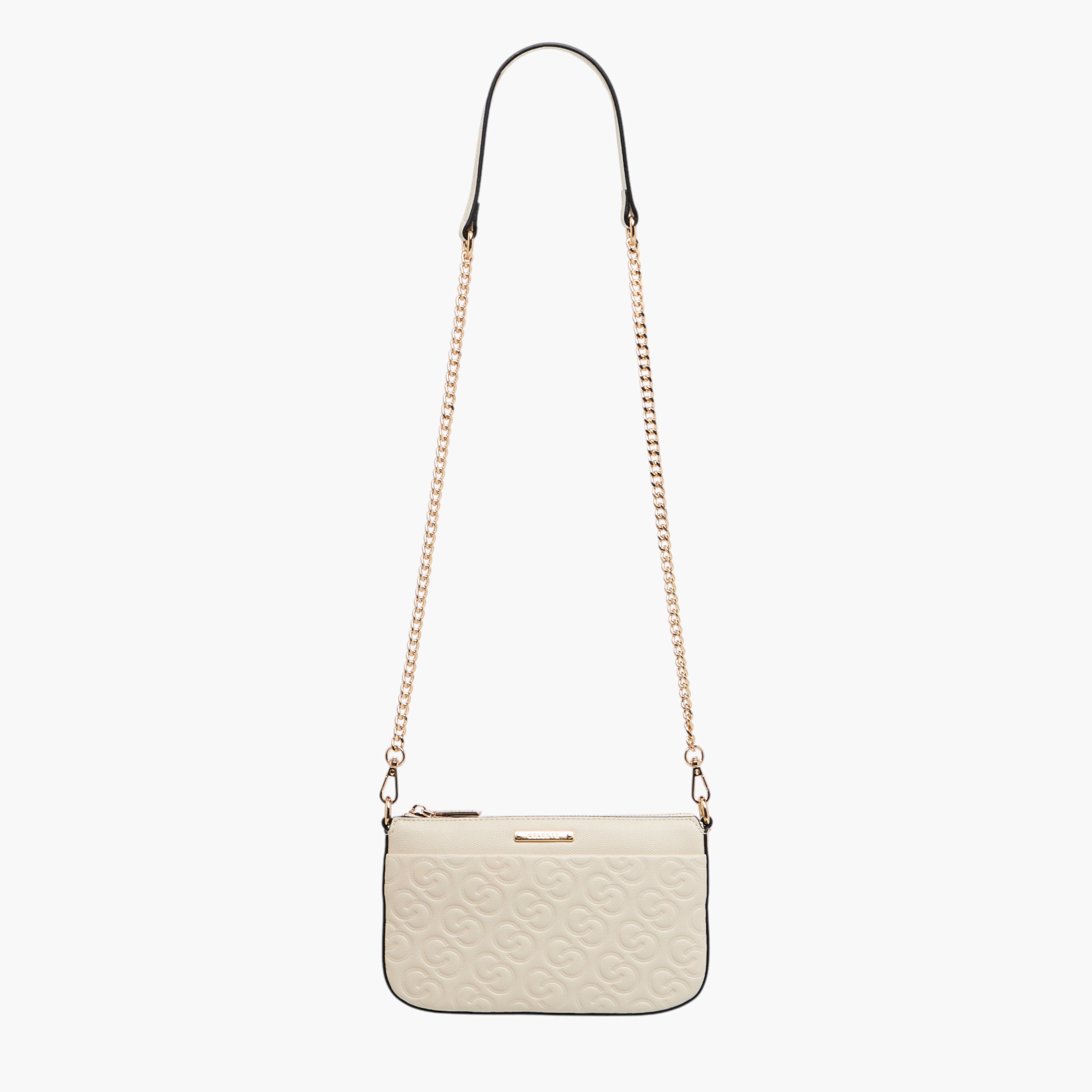شنطة كروس بودي بنقوش مونوجرام وحزام سلسلة قابل للفصل وسحاب إغلاق من سيليست-women-bagsandwallets-handbags-image-2