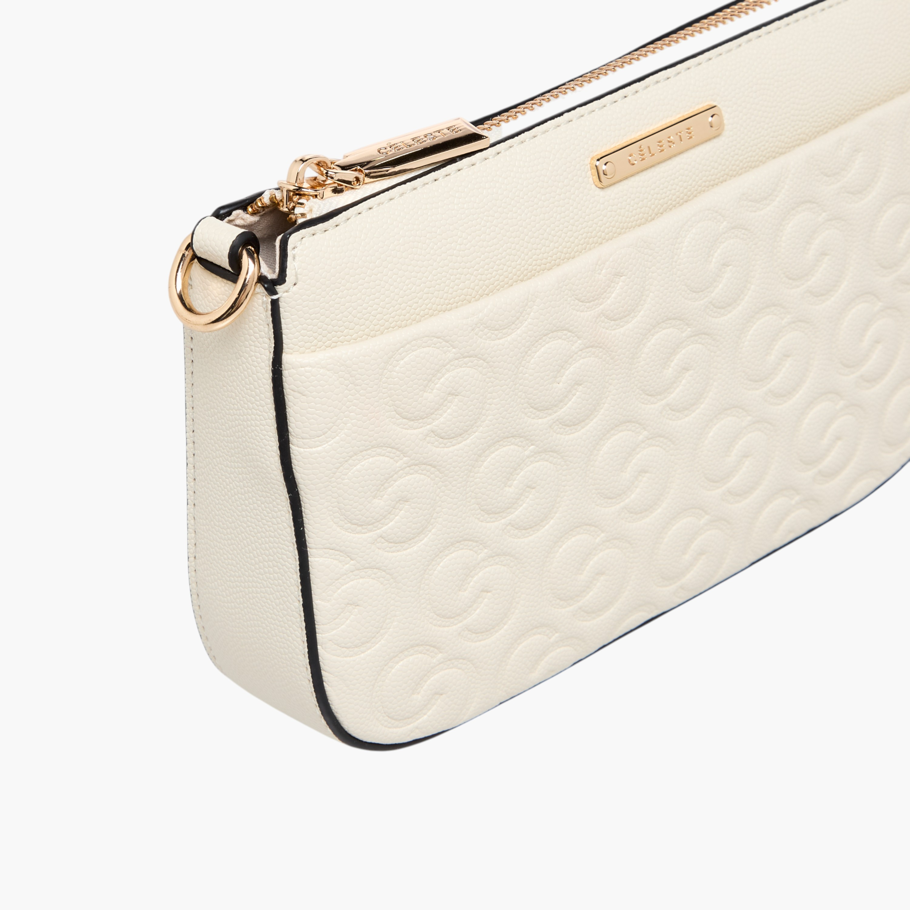 شنطة كروس بودي بنقوش مونوجرام وحزام سلسلة قابل للفصل وسحاب إغلاق من سيليست-women-bagsandwallets-handbags-image-4