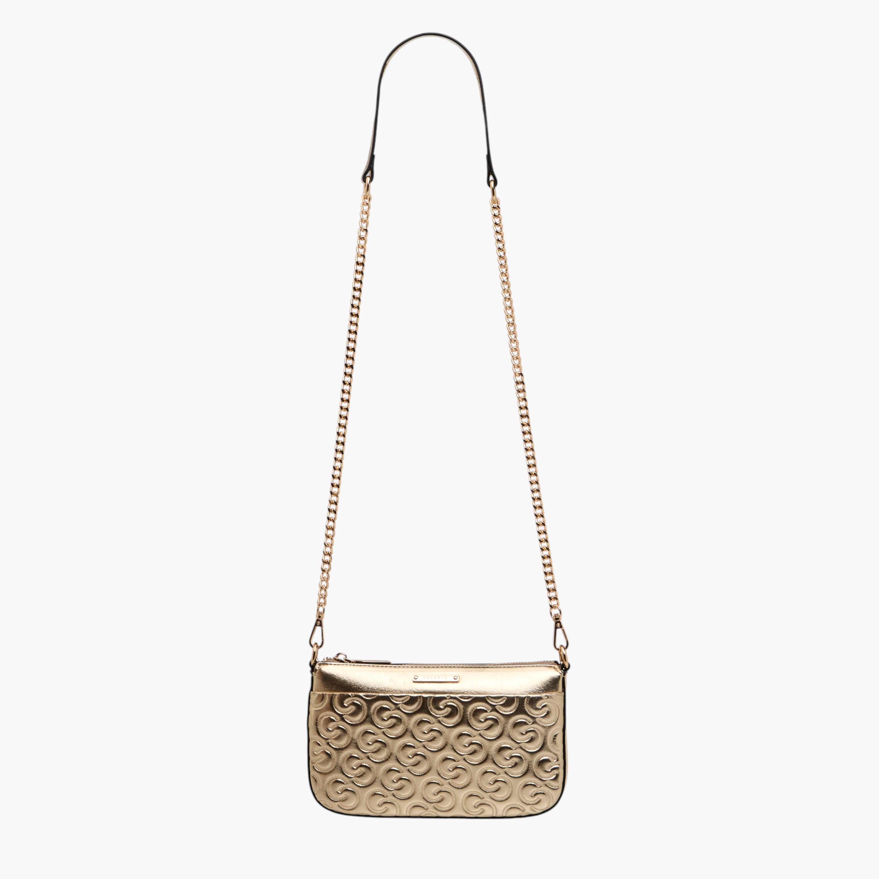 شنطة كروس بودي بحزام سلسلة قابل للفصل ونقوش مونوجرام من سيليست-women-bagsandwallets-handbags-image-2