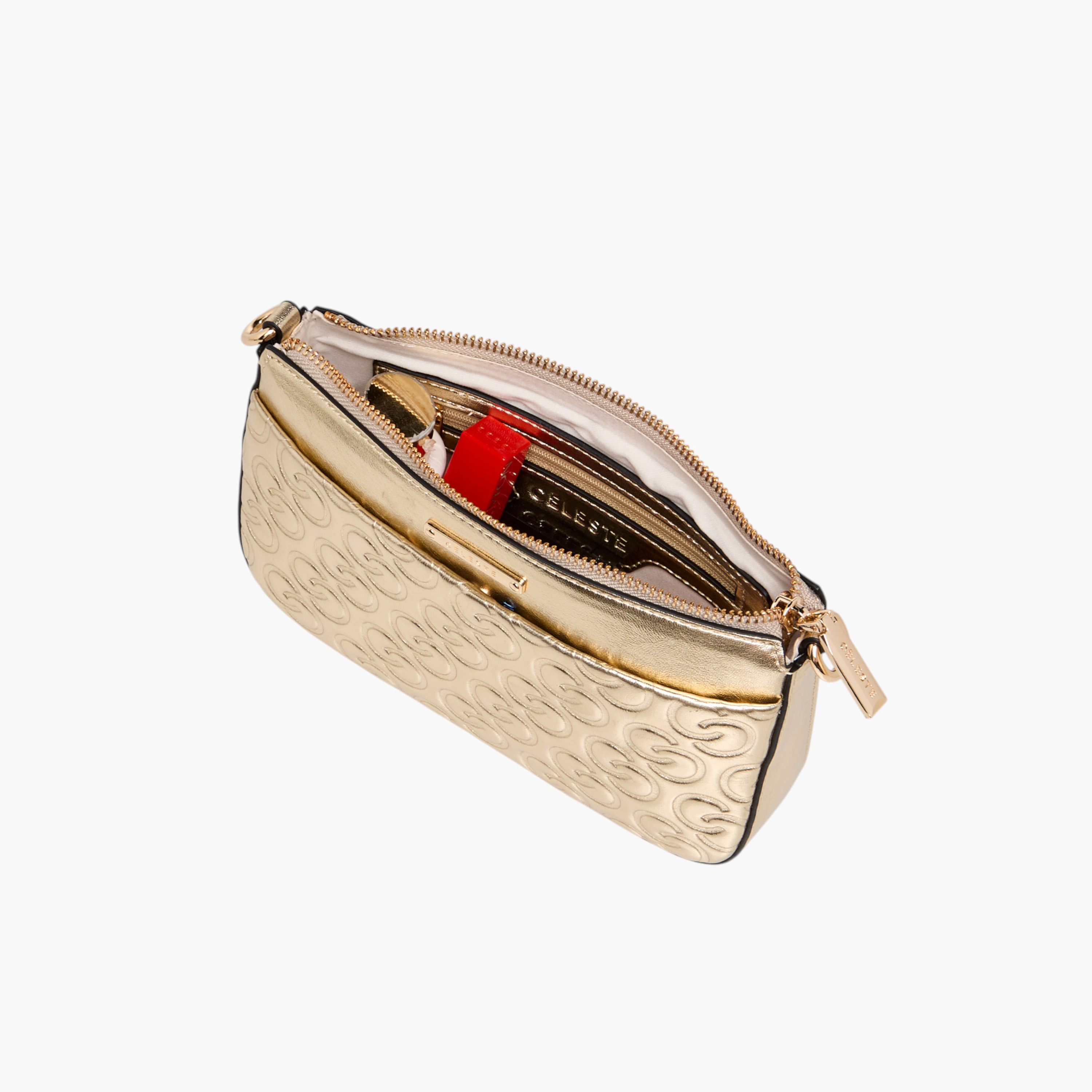 شنطة كروس بودي بحزام سلسلة قابل للفصل ونقوش مونوجرام من سيليست-women-bagsandwallets-handbags-image-7