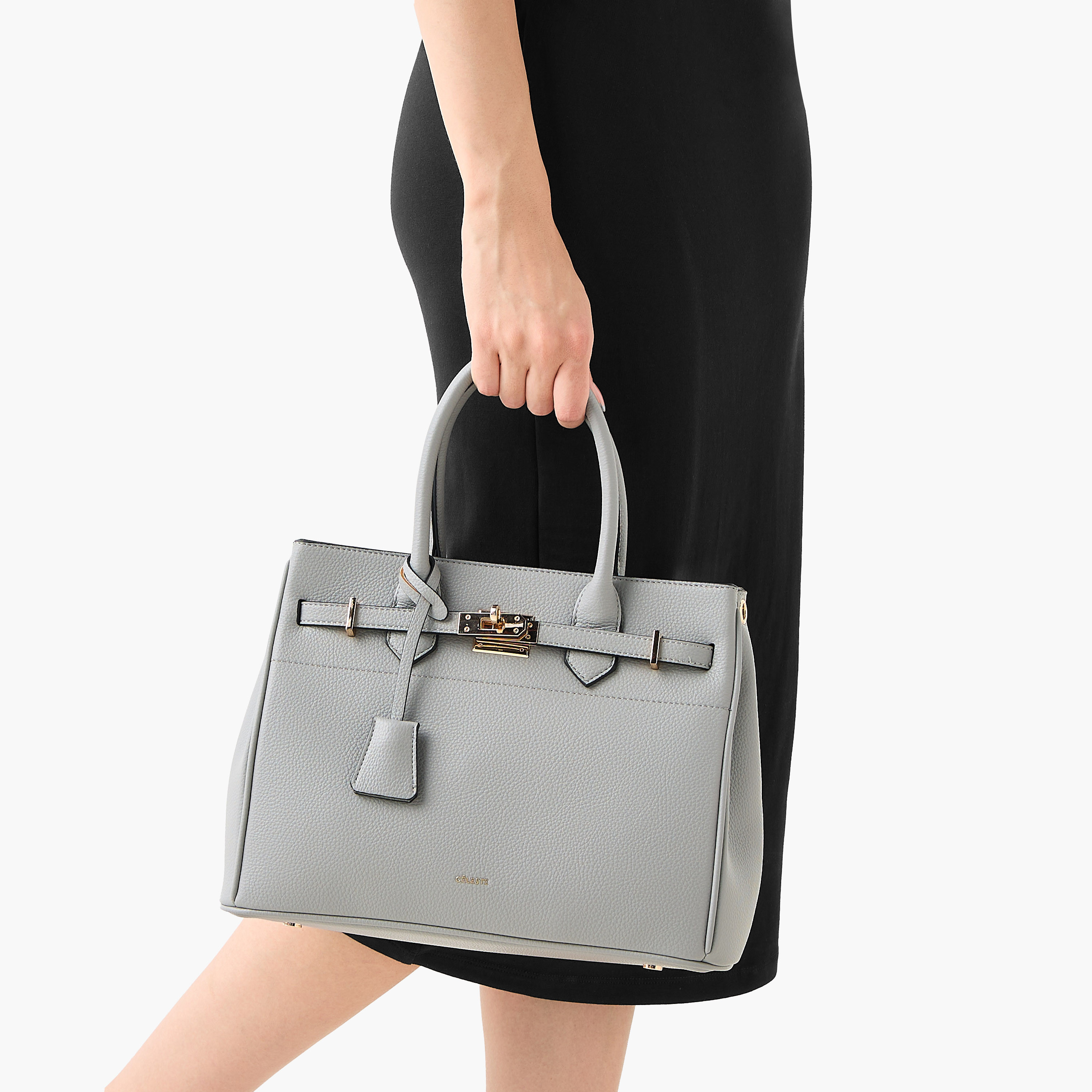 شنطة توتي سادة بسحاب إغلاق ومقابض مزدوجة من سيليست-women-bagsandwallets-handbags-image-2