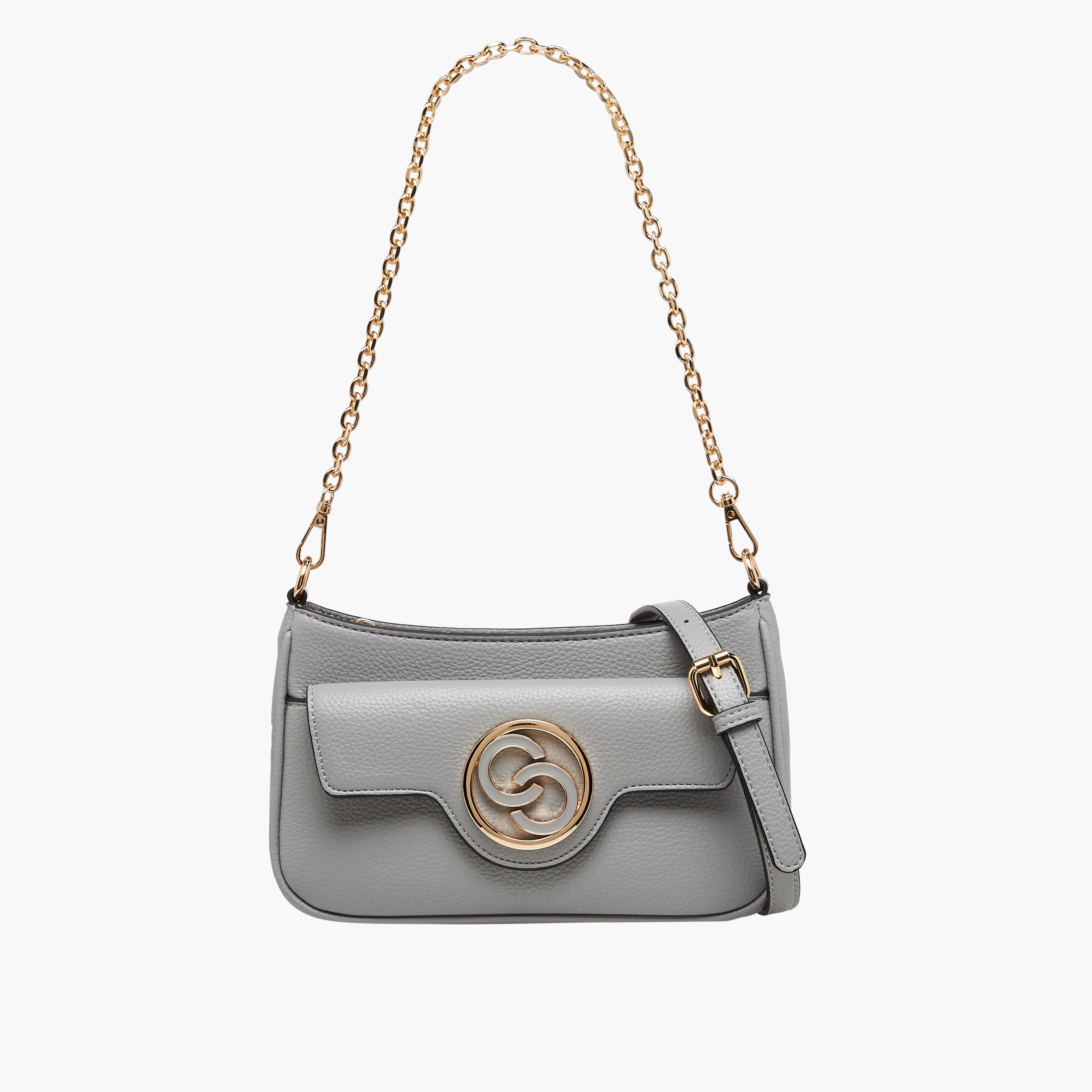 شنطة كروس بودي بسحاب إغلاق وتزيينات شعار من سيليست-women-bagsandwallets-handbags-image-1