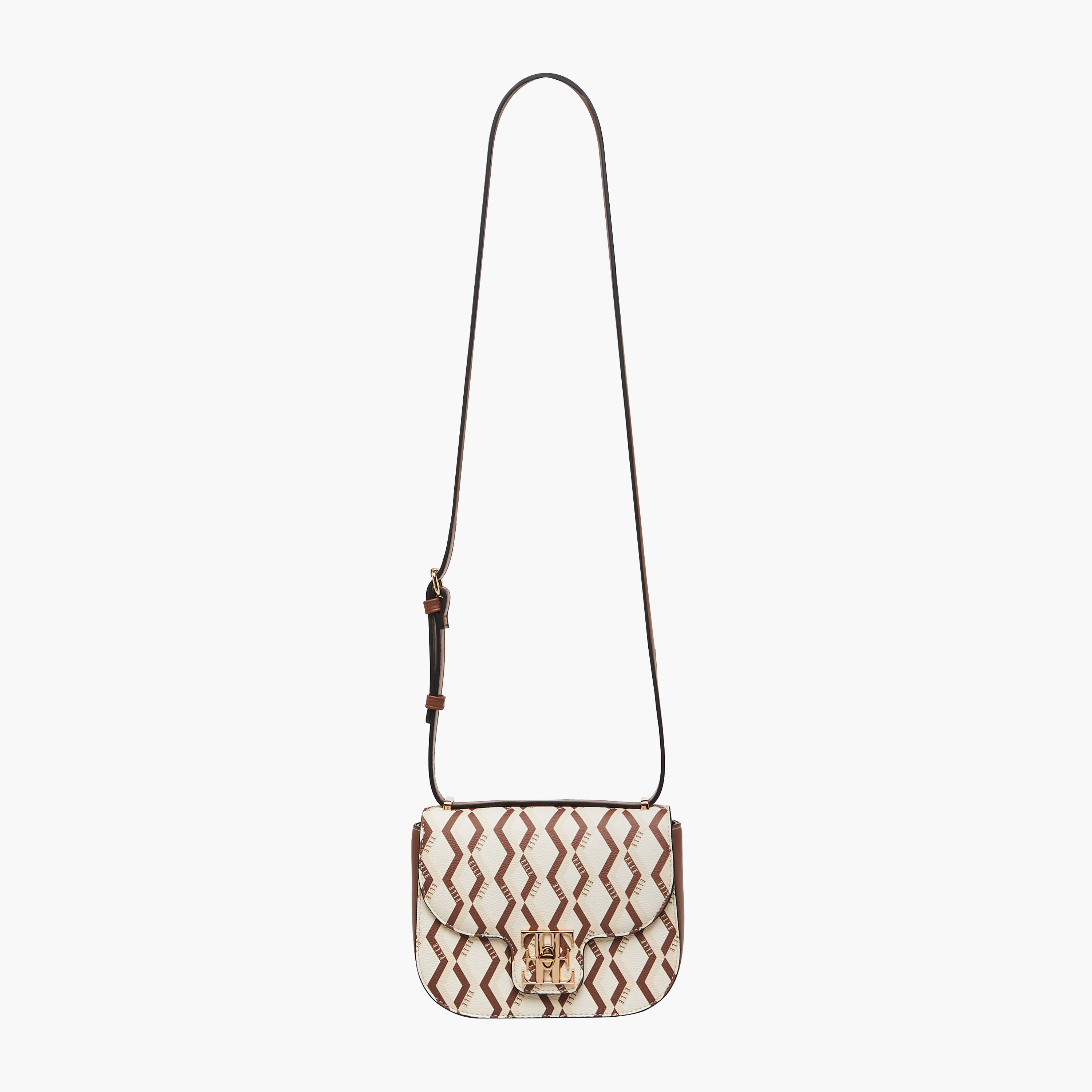 Elle Monogram Print Crossbody Bag with Adjustable Strap-women-bagsandwallets-handbags-image-3