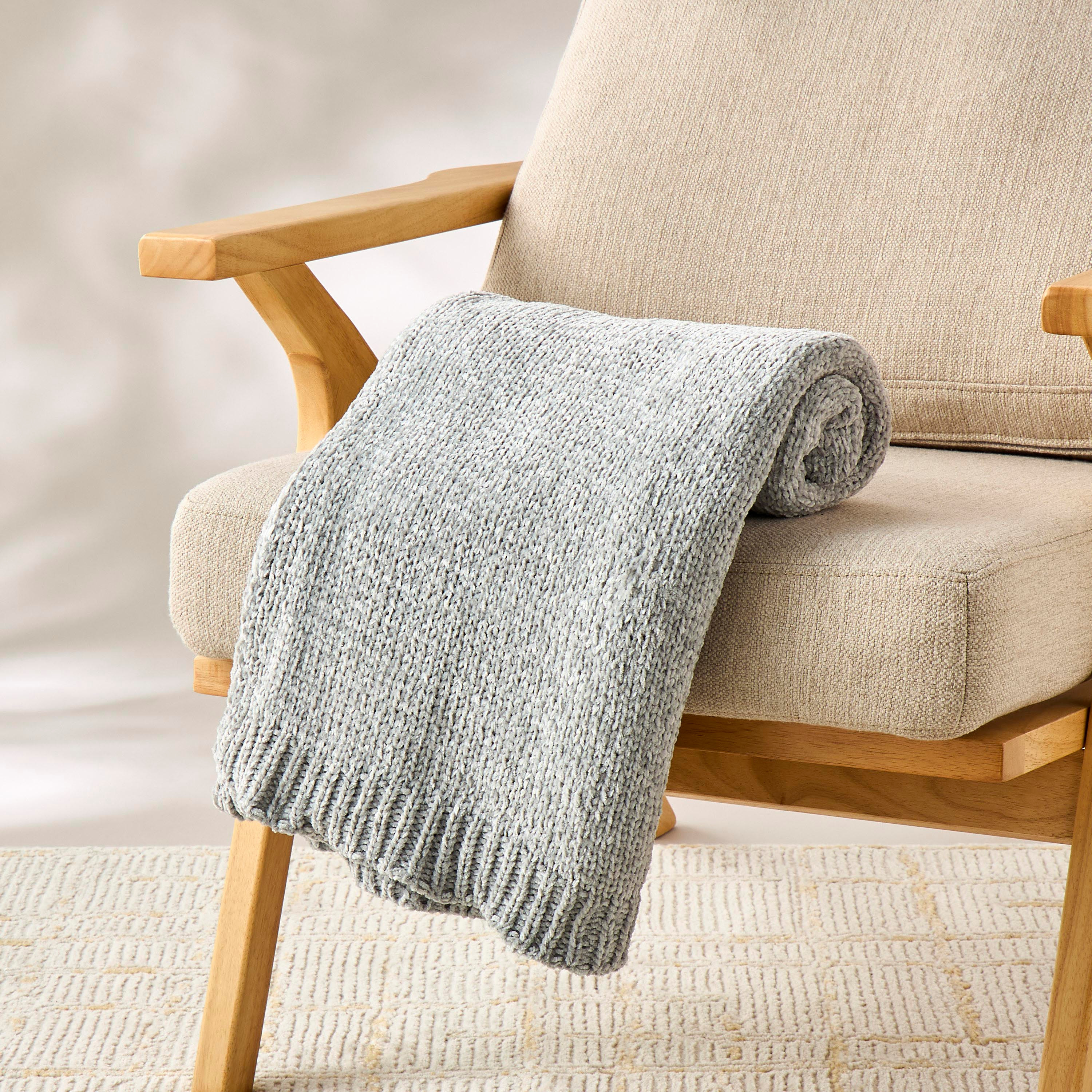 بطانية شينيل محبوكة - 127x152 سم-household-cushionsandthrows-throwsandblankets-throws-image-1