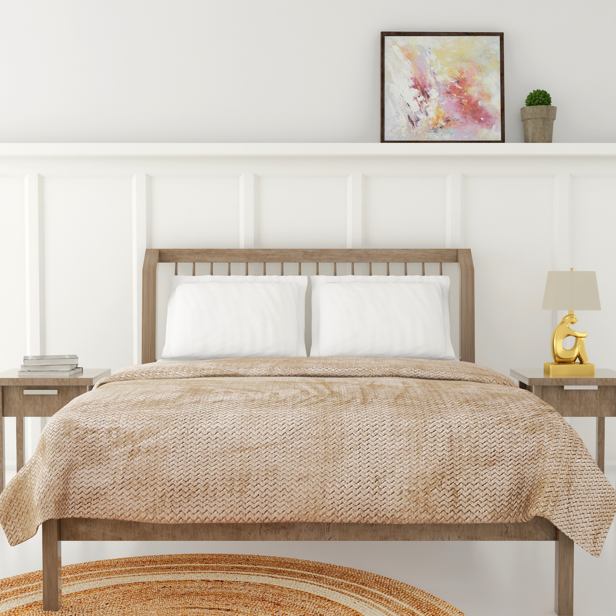 Chevron Texture Jacquard Blanket - 150x200 cms-household-bedding-blankets-image-1