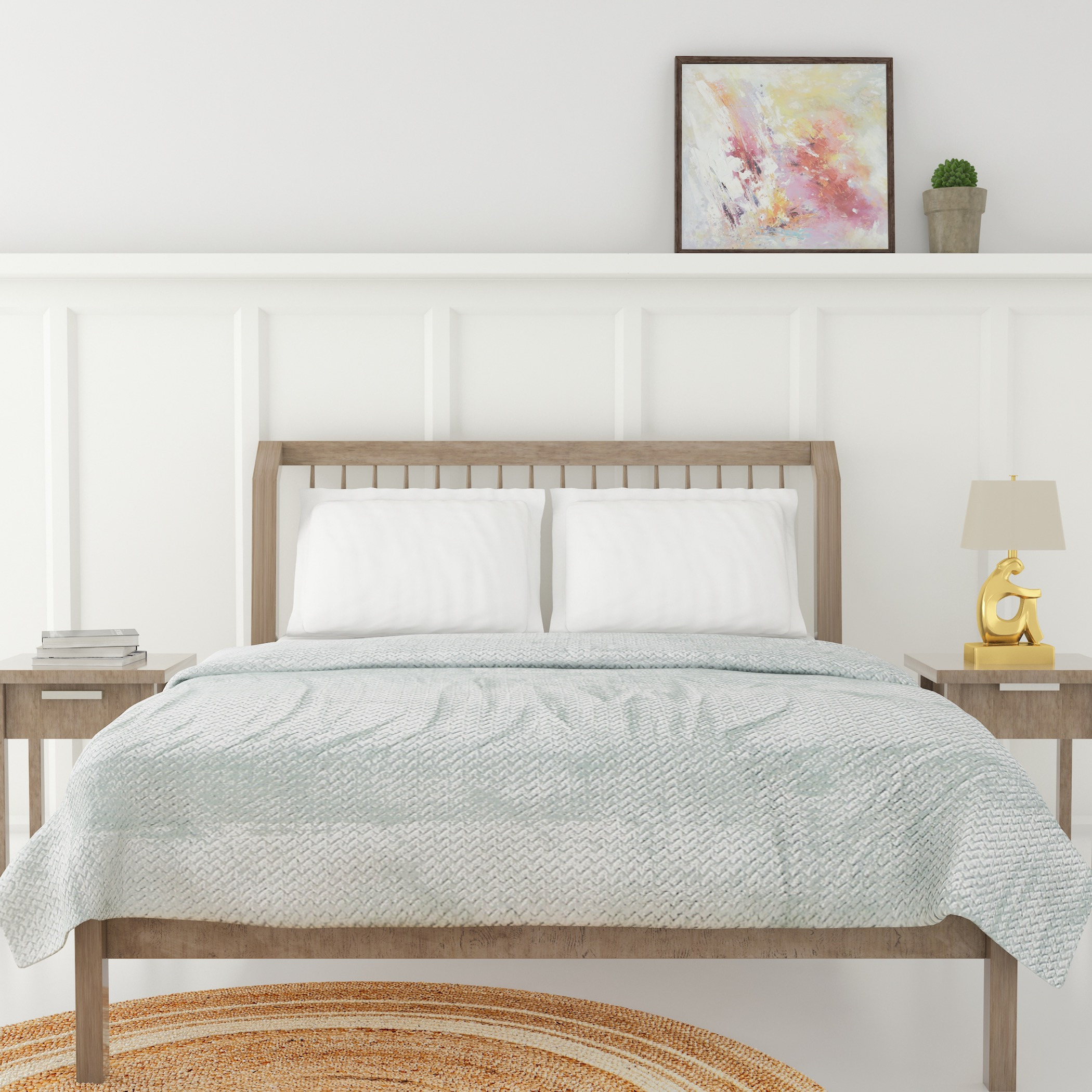 Luxury Jacquard Chevron Texture Plush Blanket - 150x200 cms-household-cushionsandthrows-throwsandblankets-blankets-image-1