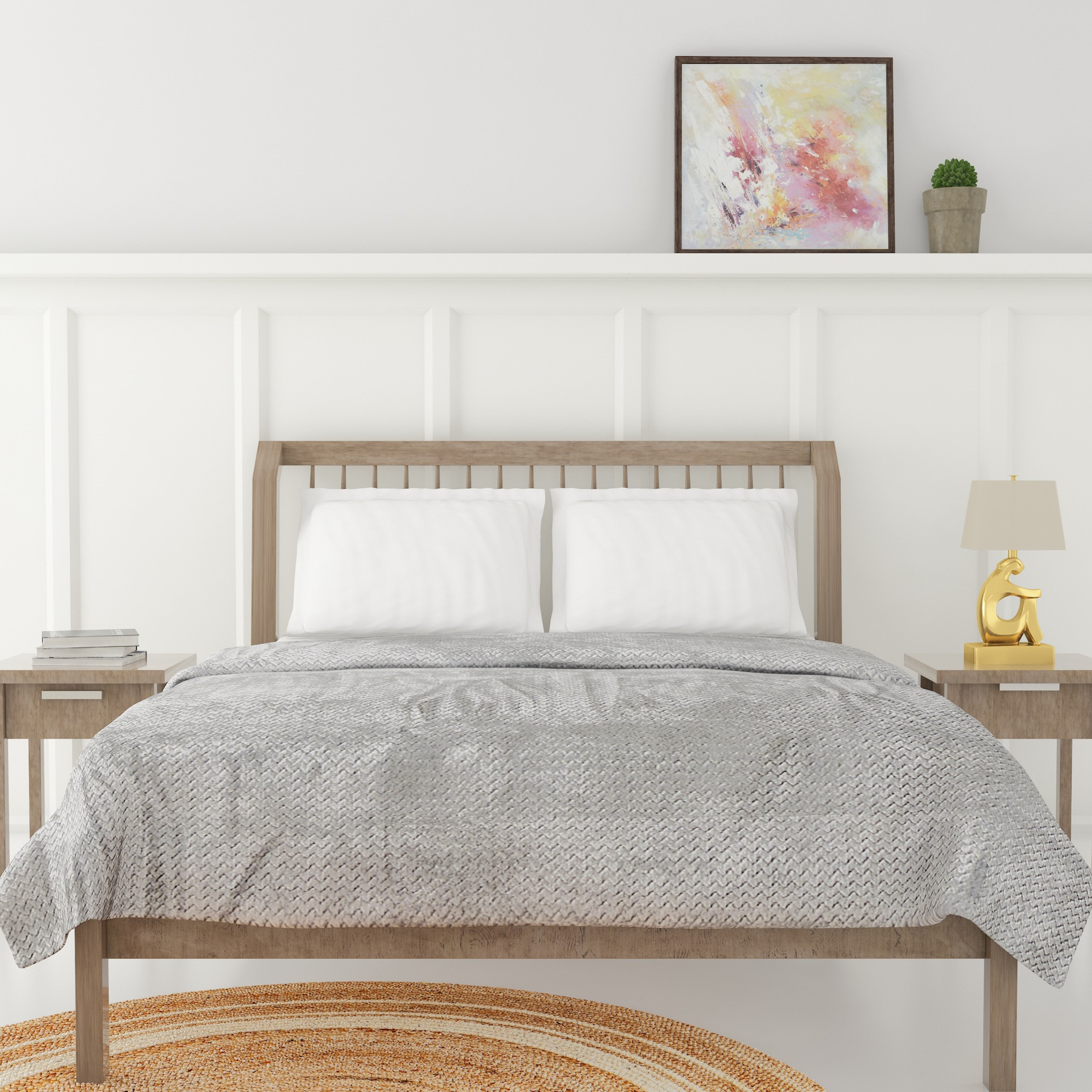 بطانية جاكار شيفرون بارزة الملمس - 150x200 سم-household-bedding-blankets-image-1