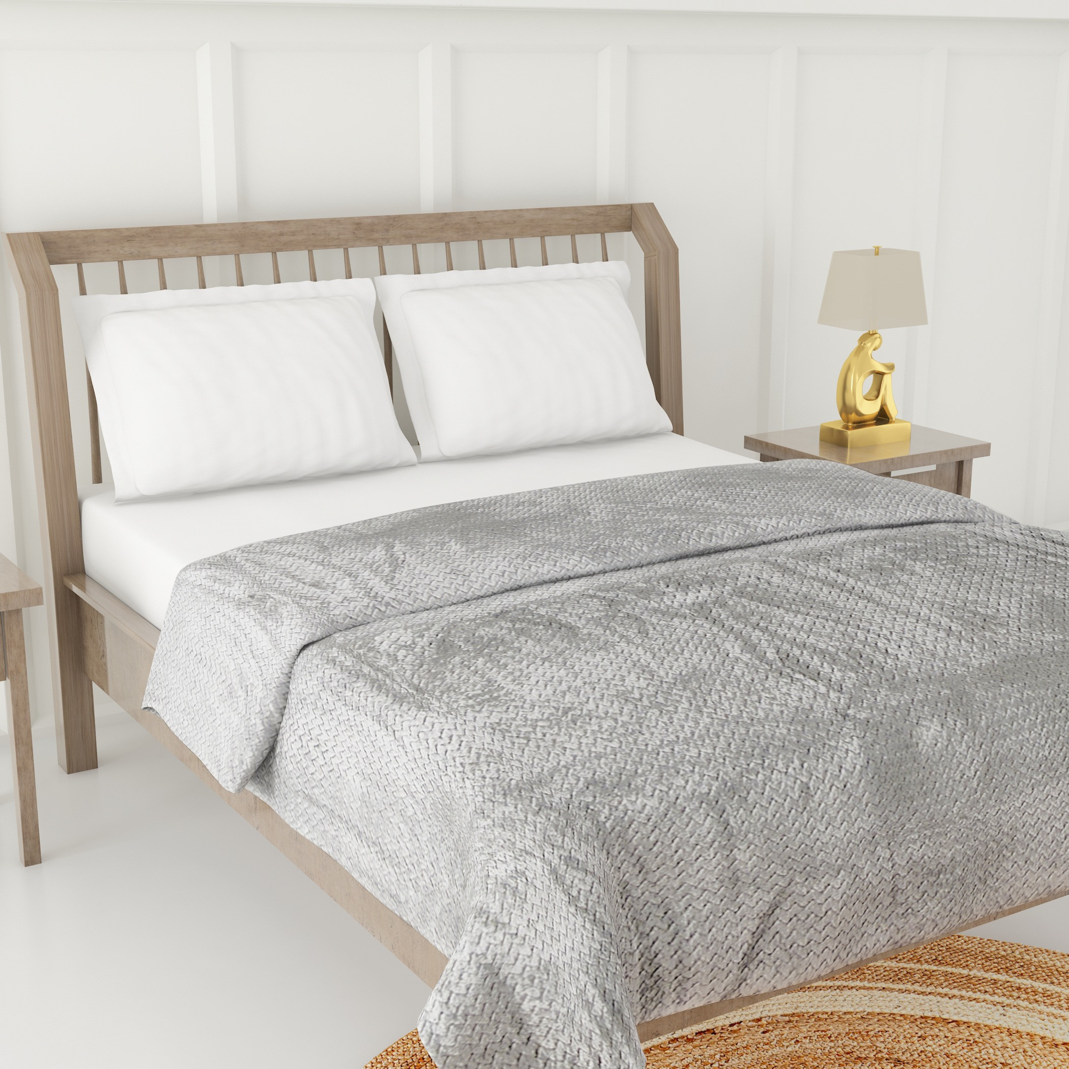 بطانية جاكار شيفرون بارزة الملمس - 150x200 سم-household-bedding-blankets-image-3