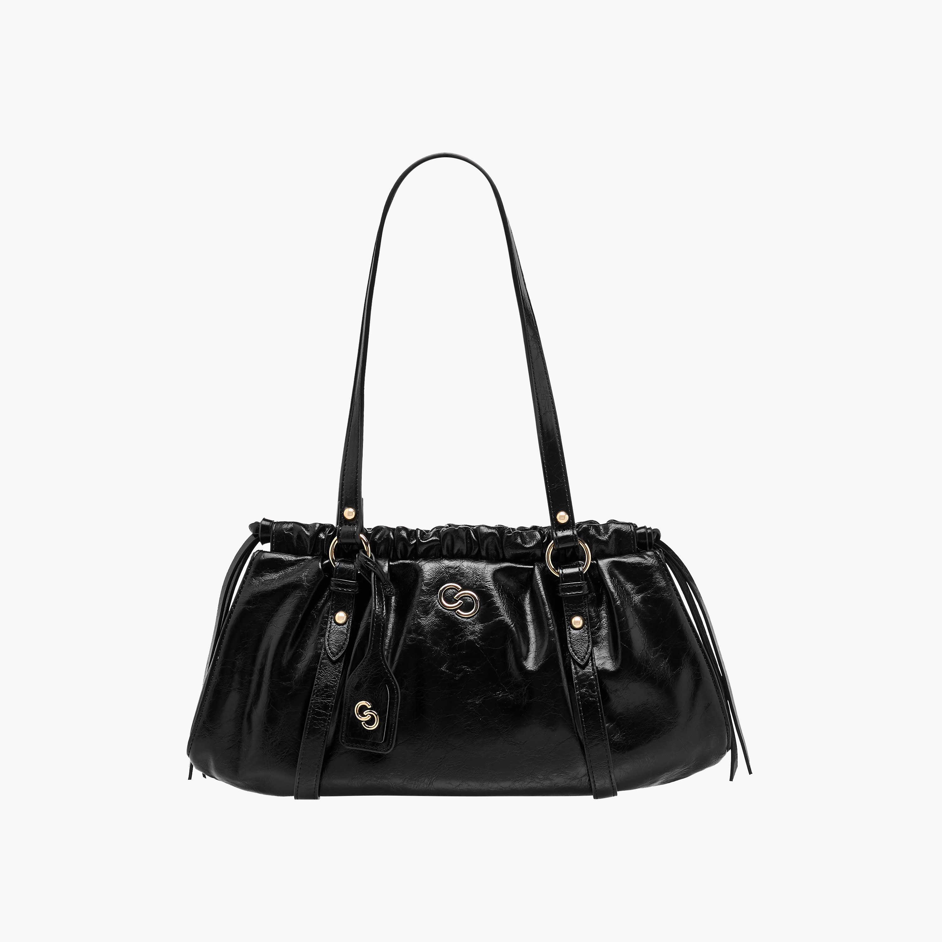 Celeste Solid Shoulder Bag with Ruched Detail-women-bagsandwallets-handbags-image-1