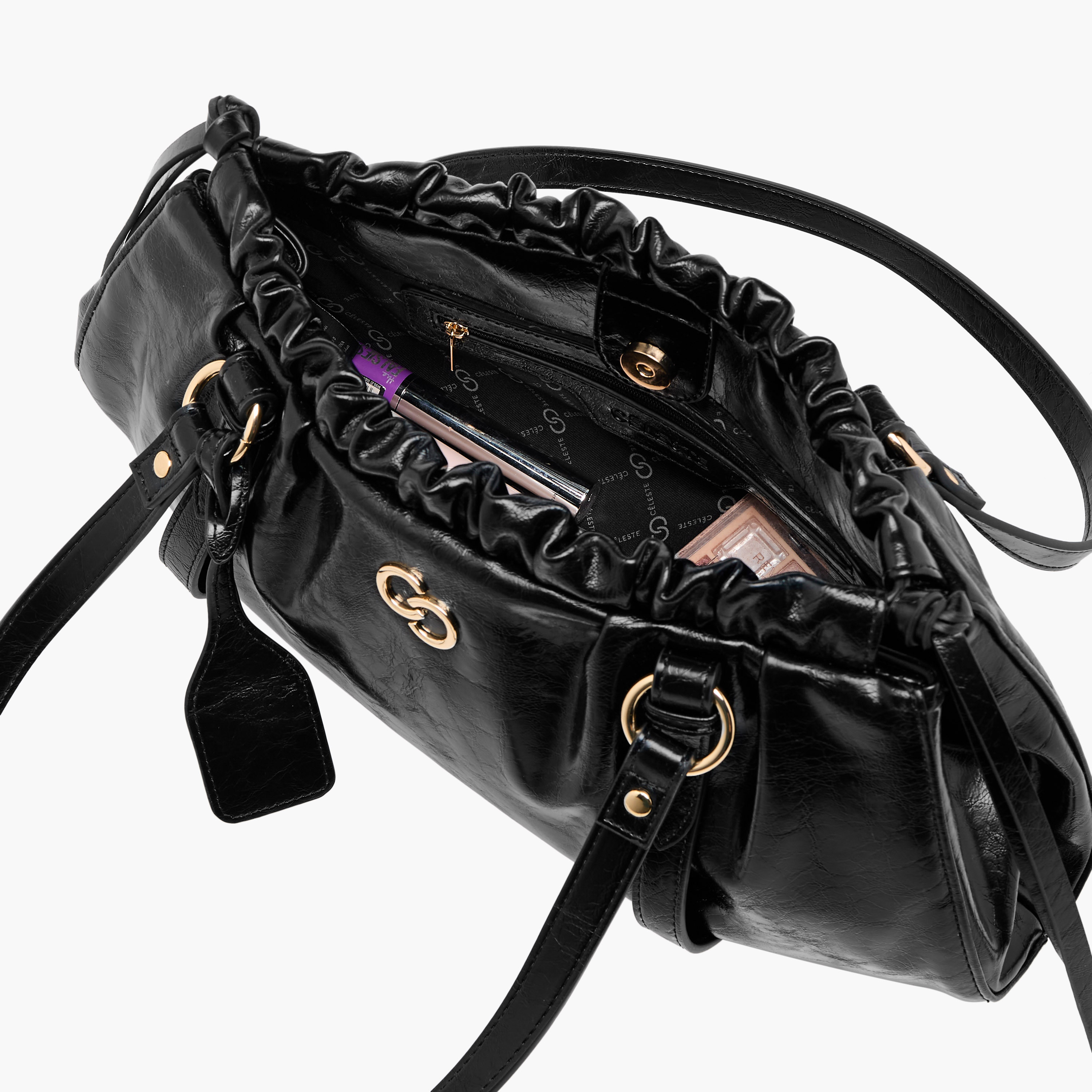 Celeste Solid Shoulder Bag with Ruched Detail-women-bagsandwallets-handbags-image-8