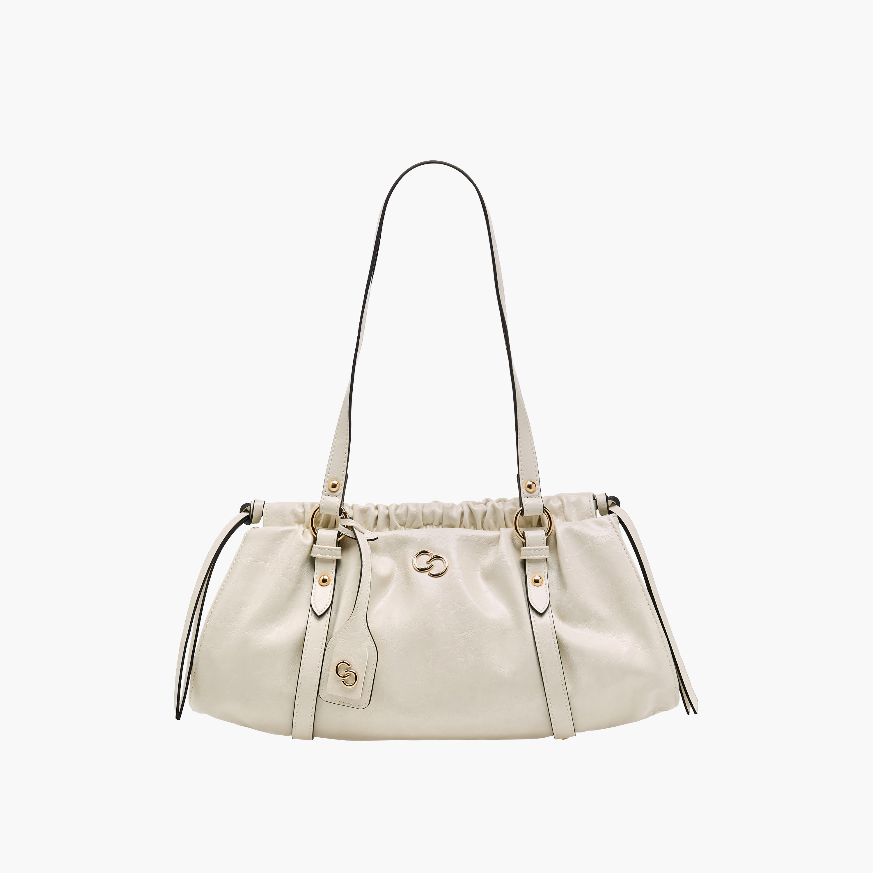 Celeste Solid Shoulder Bag with Ruched Detail-women-bagsandwallets-handbags-image-1