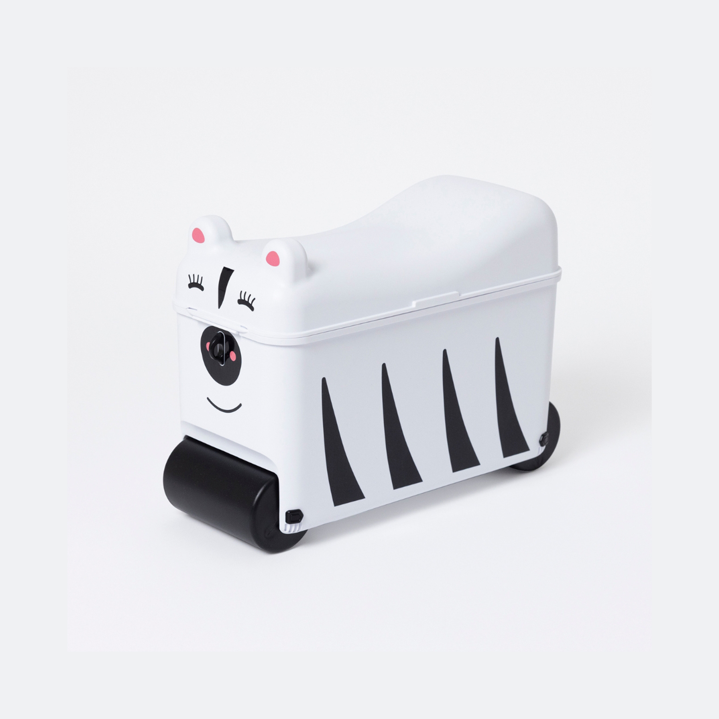 Little Rolla Top Loading Ride-On Suitcase - Zebra - White & Black-travel-kidstrolleyandbags-image-1