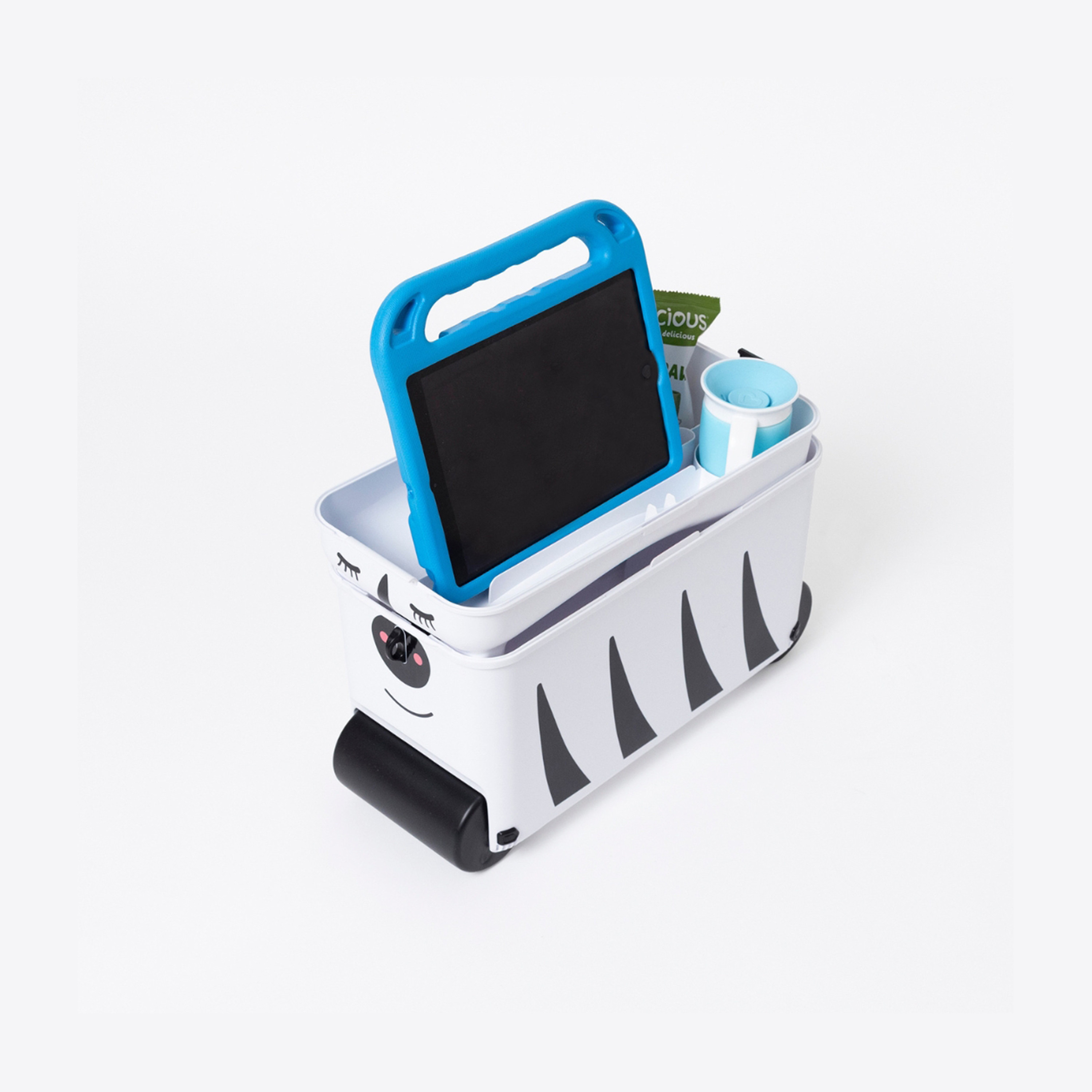 Little Rolla Top Loading Ride-On Suitcase - Zebra - White & Black-travel-kidstrolleyandbags-image-4