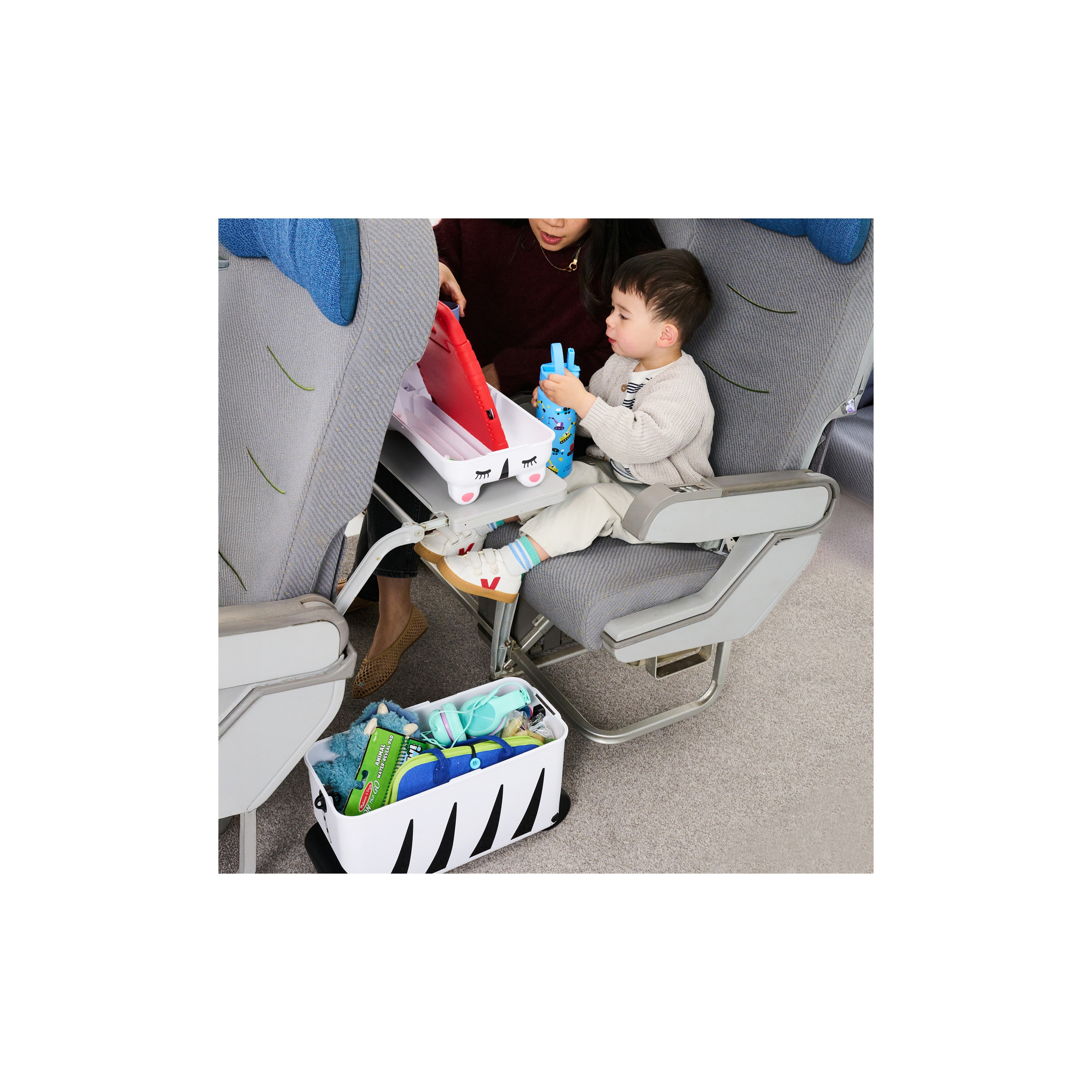 Little Rolla Top Loading Ride-On Suitcase - Zebra - White & Black-travel-kidstrolleyandbags-image-5