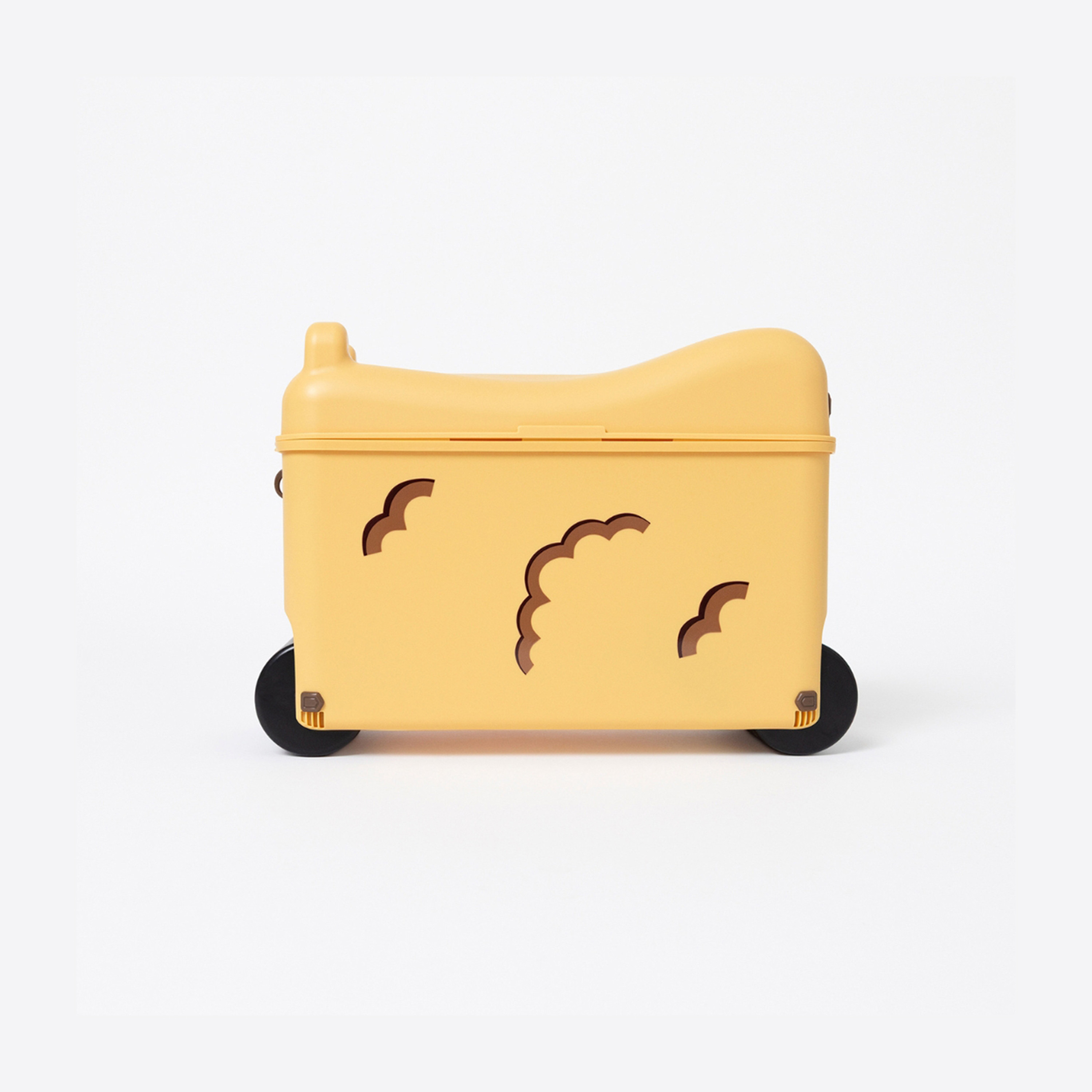 Little Rolla Top Loading Ride-On Suitcase - Lion - Yellow-travel-kidstrolleyandbags-image-6
