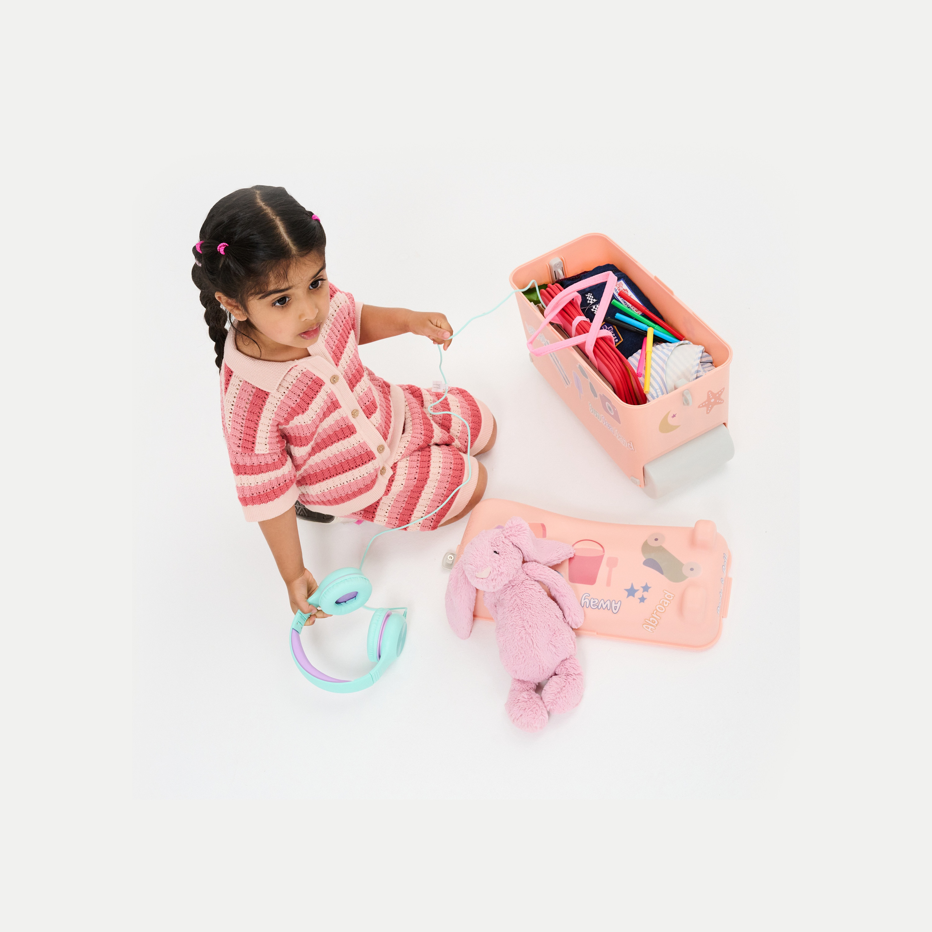 Little Rolla Top Loading Ride-On Suitcase - Dusty Pink-travel-kidstrolleyandbags-image-3