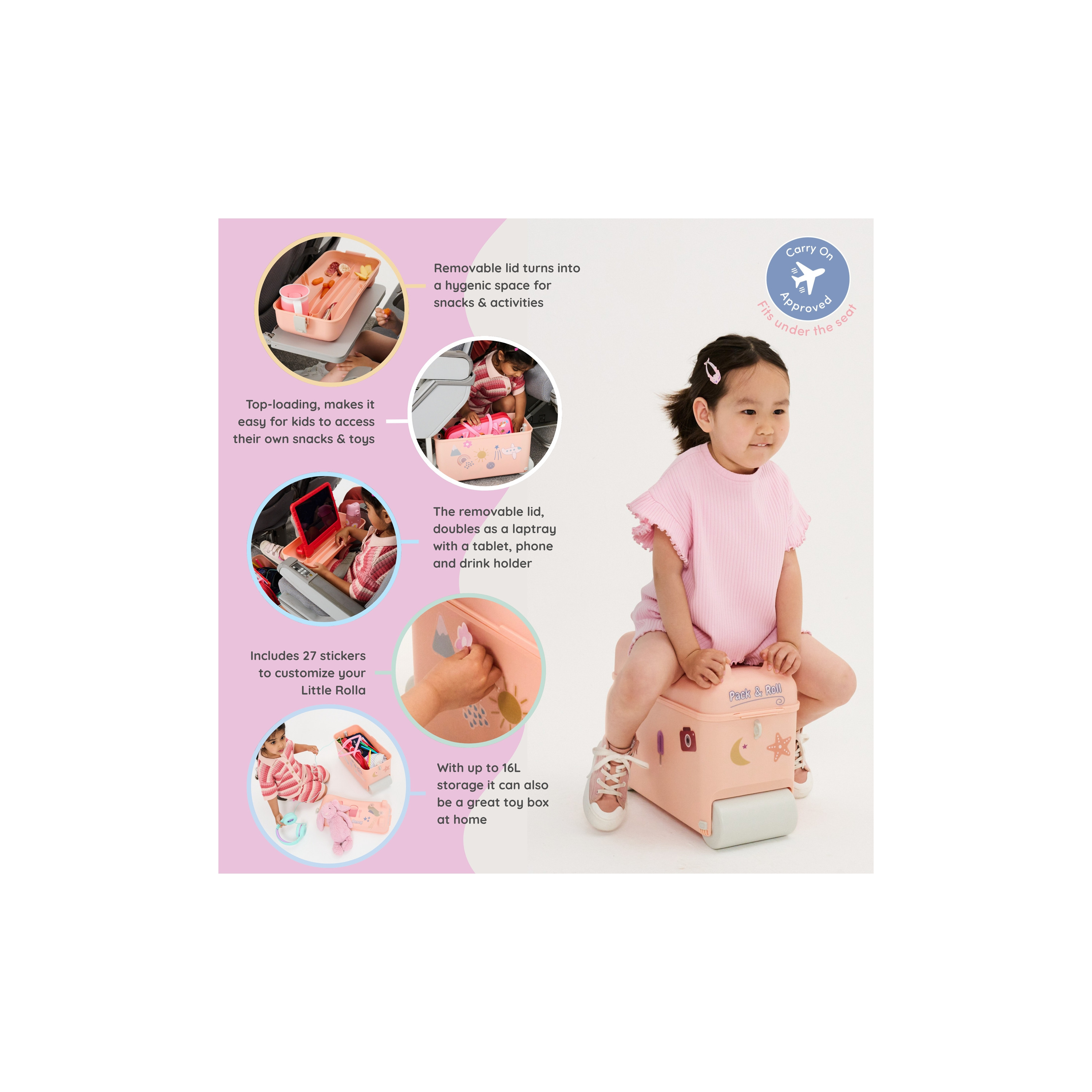 Little Rolla Top Loading Ride-On Suitcase - Dusty Pink-travel-kidstrolleyandbags-image-6