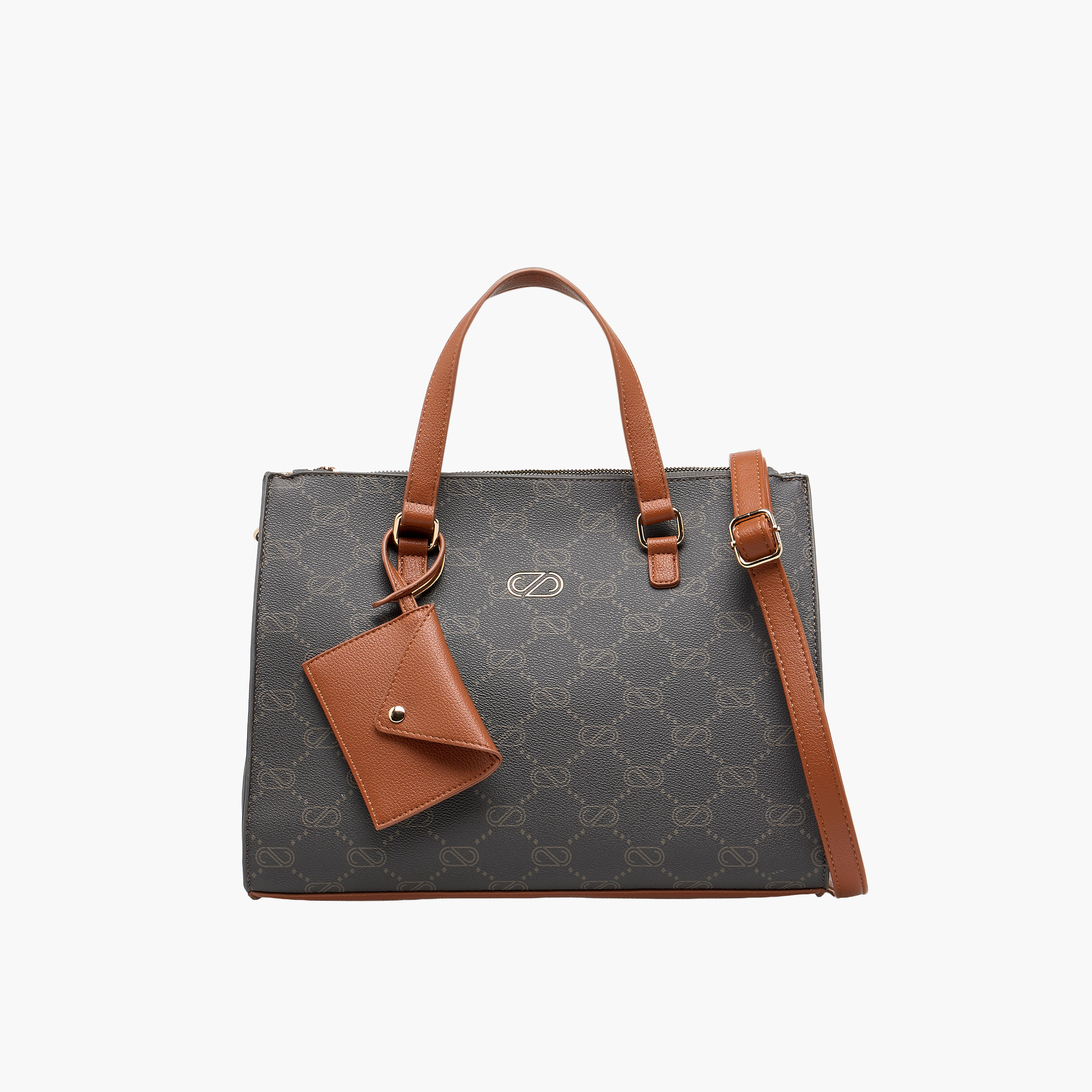 Sasha Monogram Print Tote Bag with Coin Pouch-women-bagsandwallets-handbags-image-1