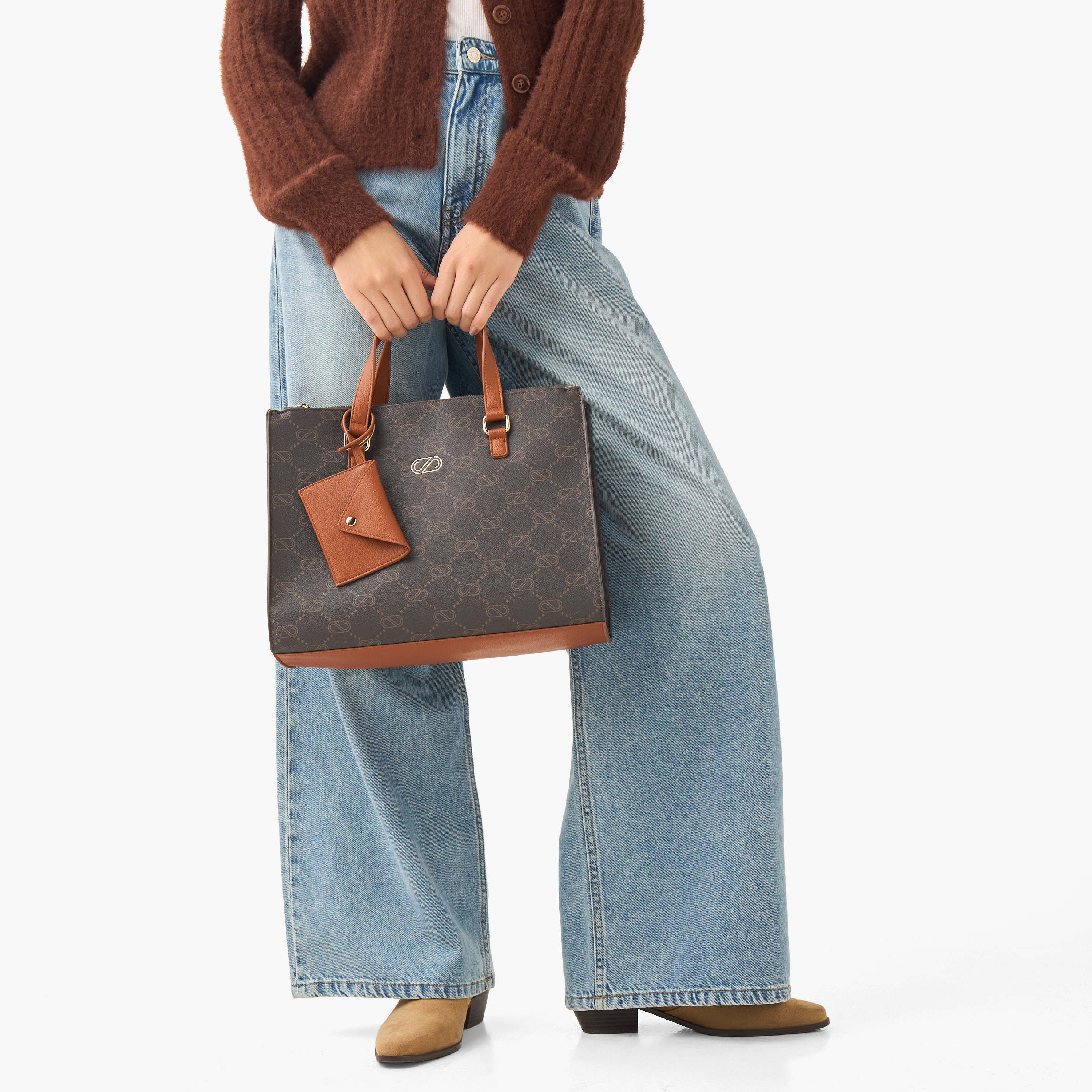 Sasha Monogram Print Tote Bag with Coin Pouch-women-bagsandwallets-handbags-image-8