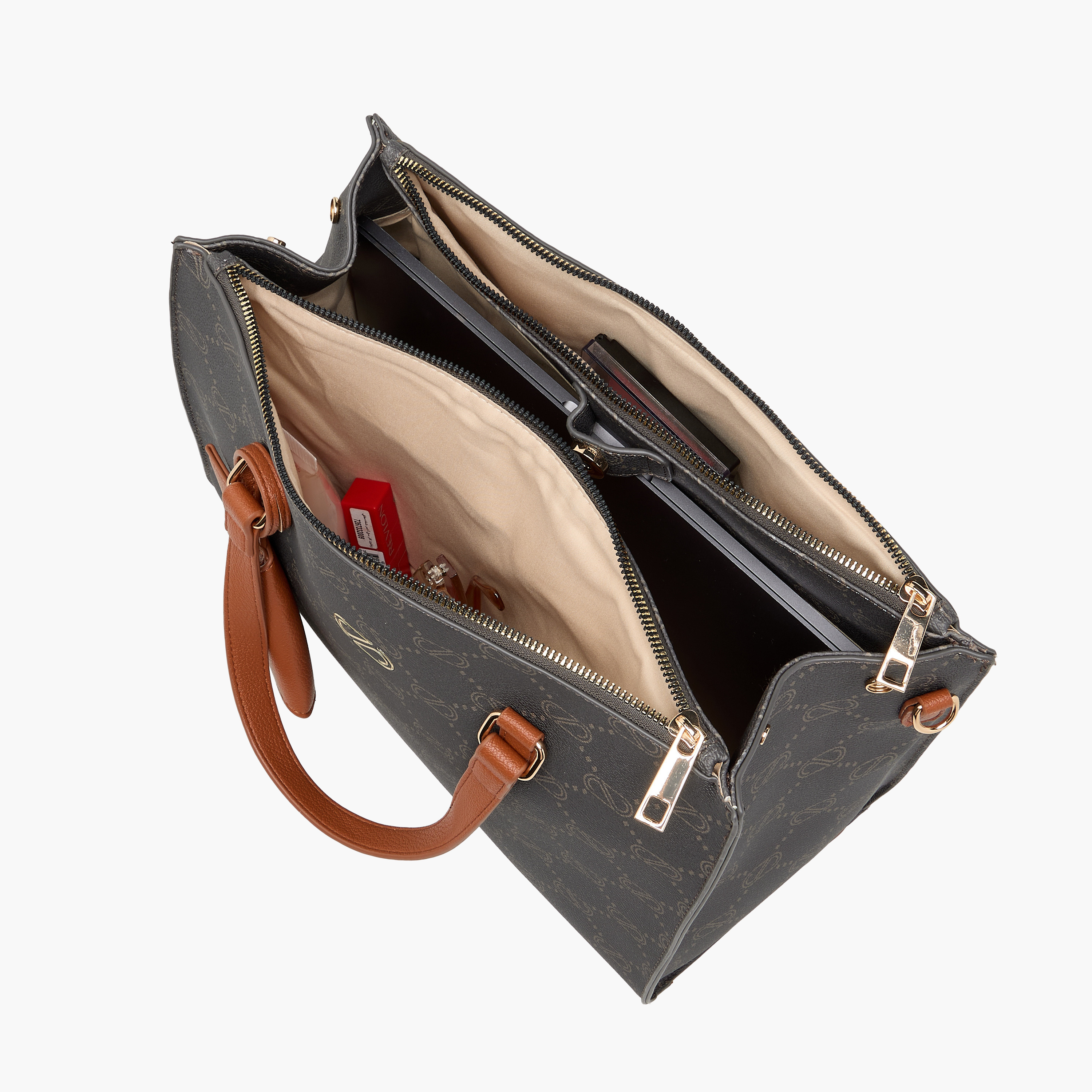 Sasha Monogram Print Tote Bag with Coin Pouch-women-bagsandwallets-handbags-image-9