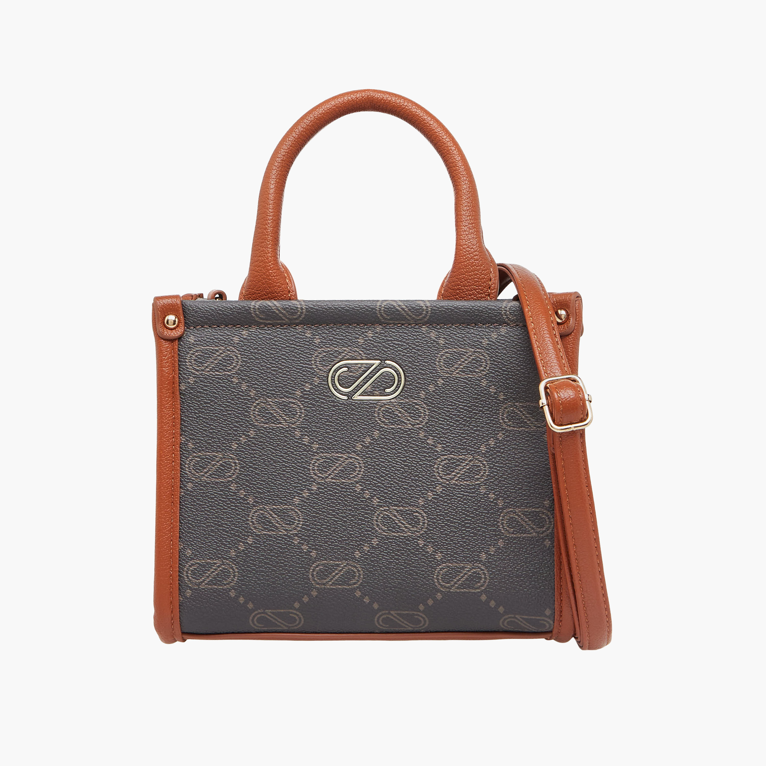 شنطة كروس بودي بحزام قابل للتعديل وطبعات مونوجرام من ساشا-women-bagsandwallets-handbags-image-1