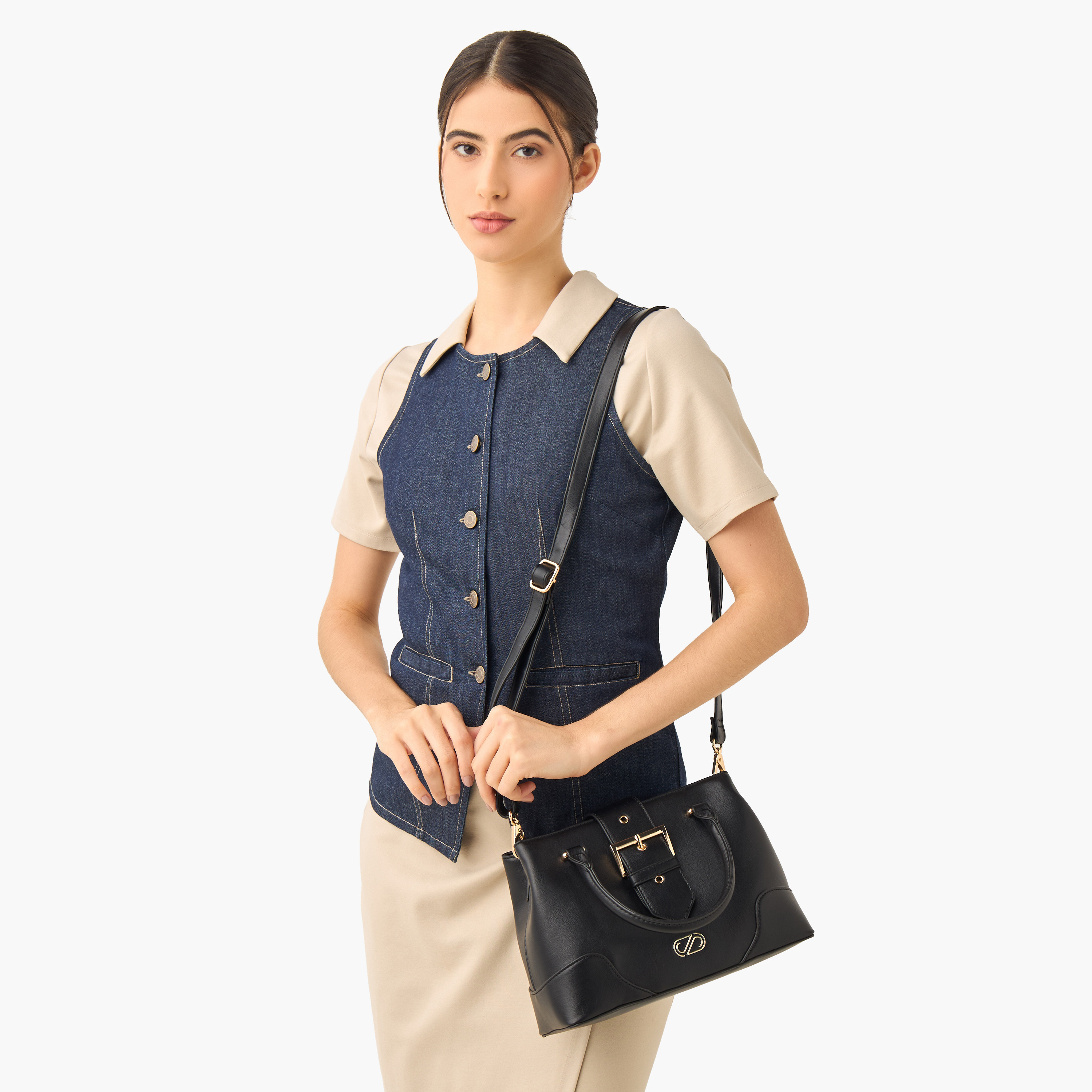 شنطة كروس بودي بحزام قابل للفصل وزينة إبزيم من ساشا-women-bagsandwallets-handbags-image-2