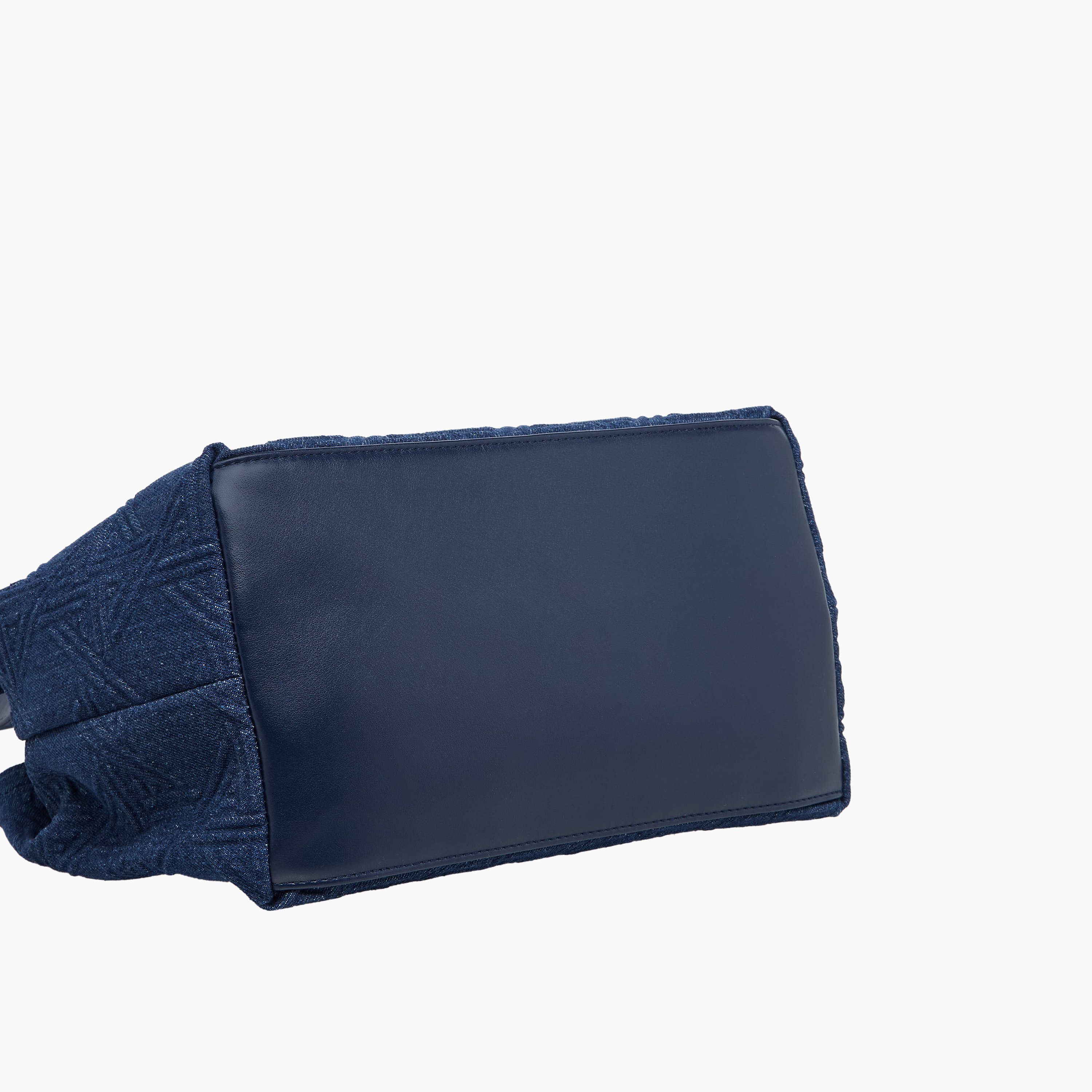 Sasha Textured Denim Shoulder Bag with Double Handles-women-bagsandwallets-handbags-image-7