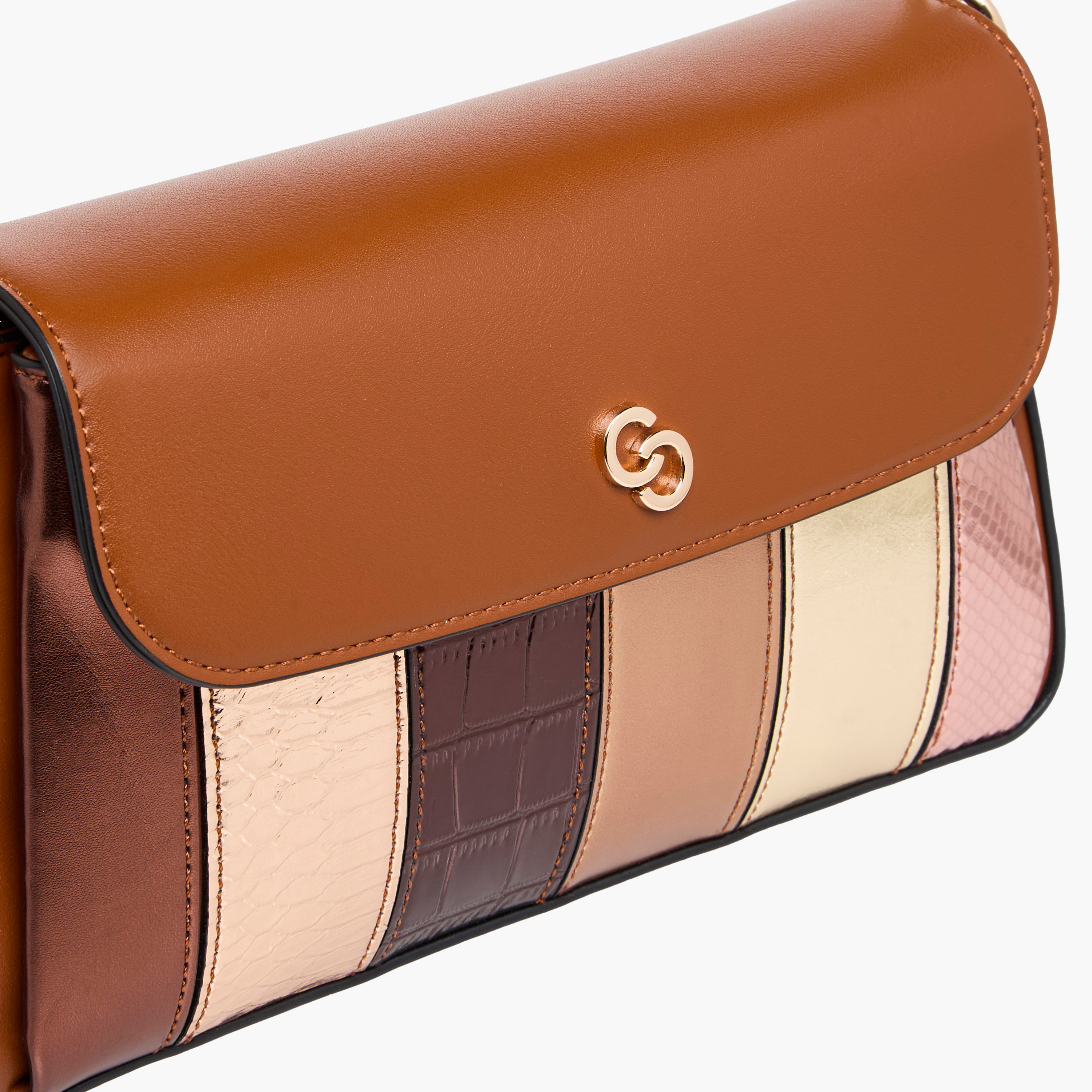 Celetse Panelled Crossbody Bag with Detachable Strap and Flap Closure-women-bagsandwallets-handbags-image-4