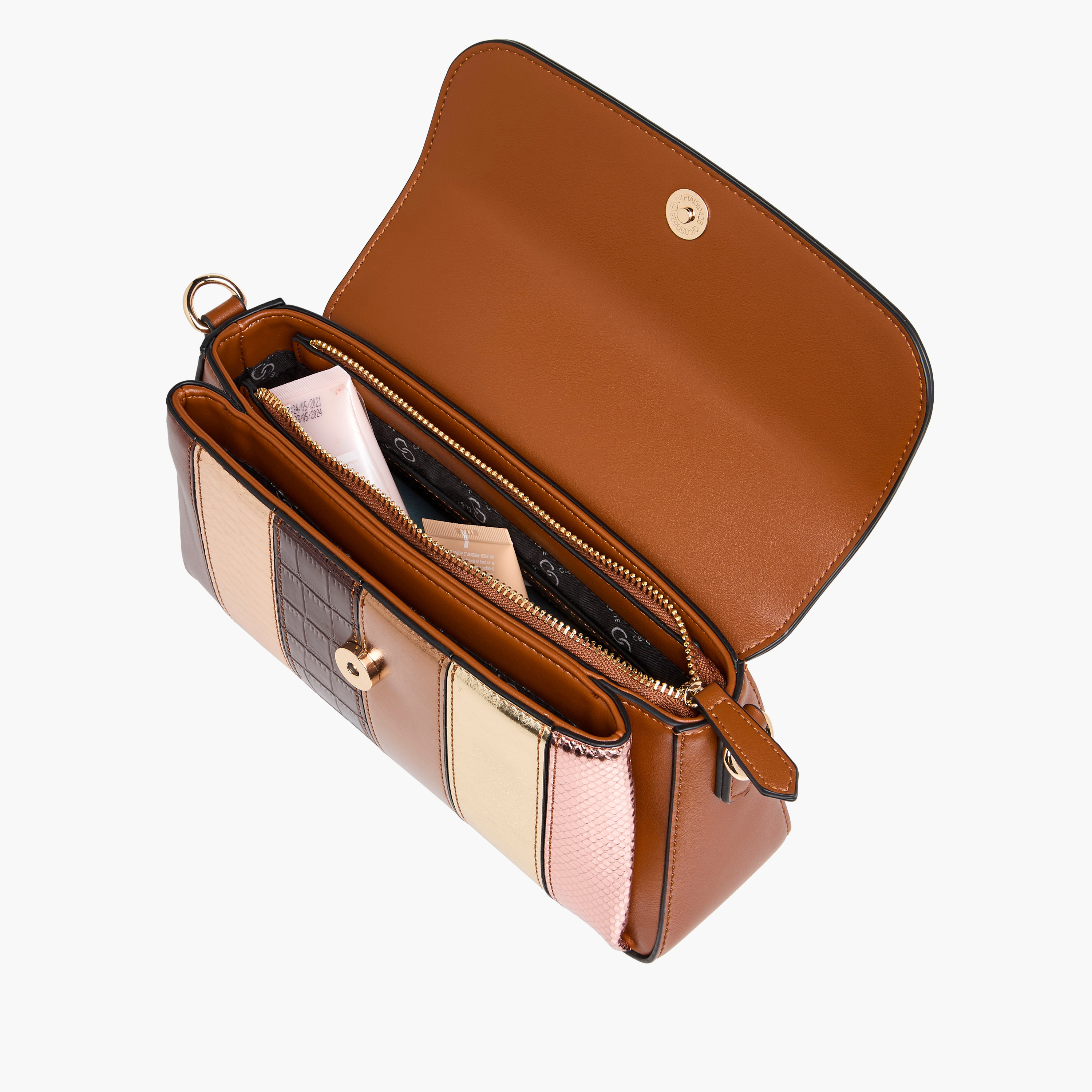 Celetse Panelled Crossbody Bag with Detachable Strap and Flap Closure-women-bagsandwallets-handbags-image-7