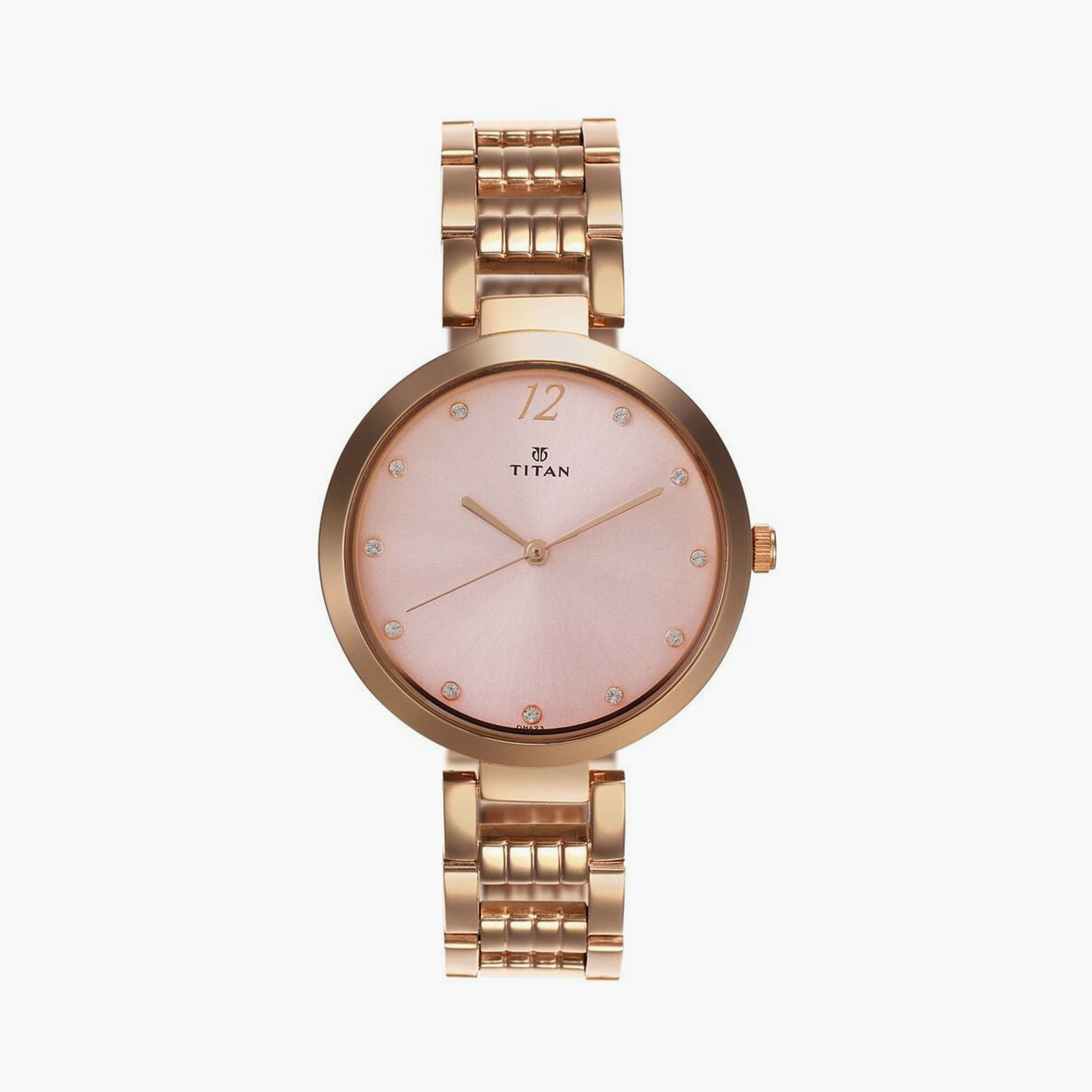 ساعة يد نسائية تيتان بقطر 35 مم أنالوج ذهبية وردية ستانلس ستيل | 2480WM03-women-watchesandjewellery-watches-image-1