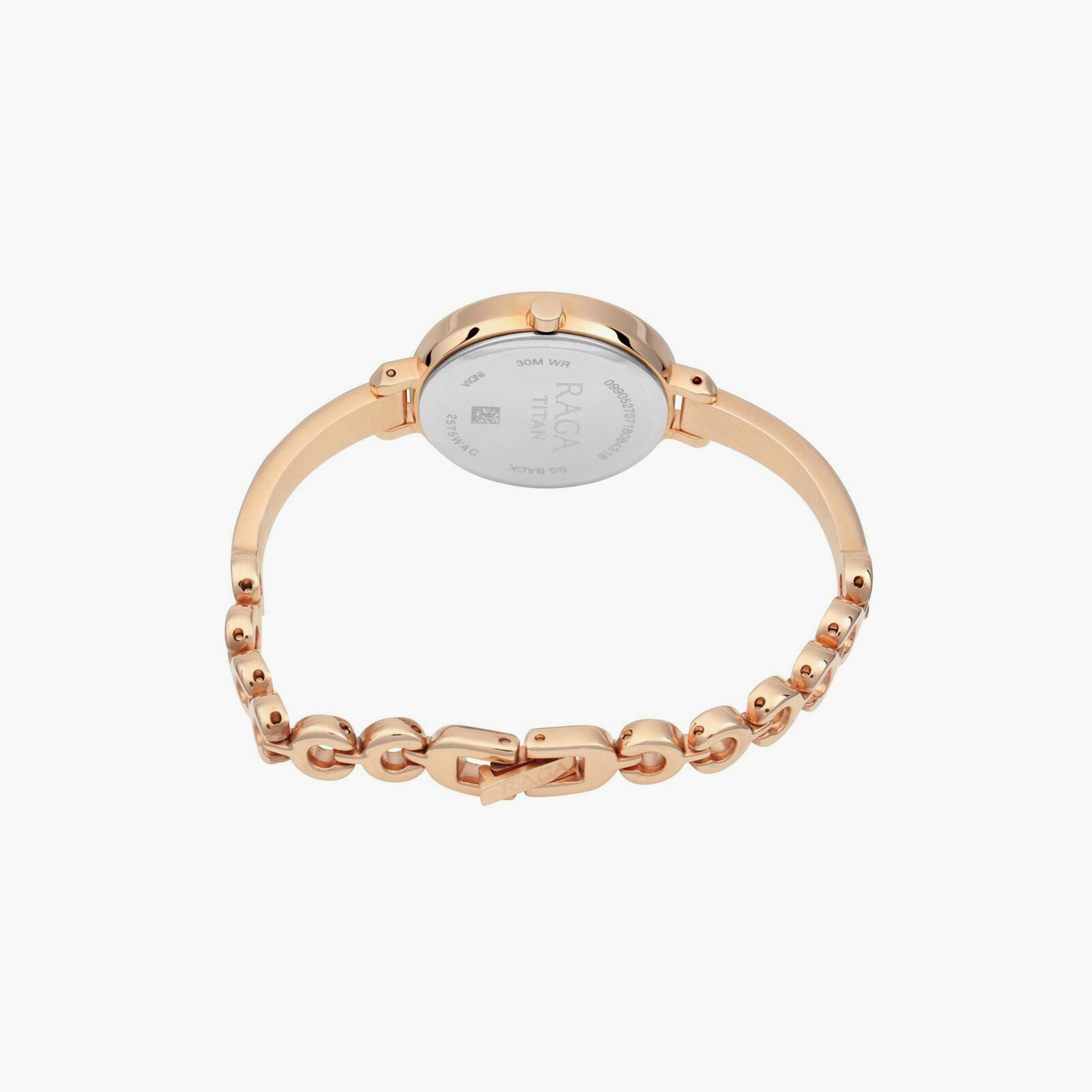 ساعة يد نسائية تيتان بقطر 28 مم أنالوج ذهبية وردية ستانلس ستيل | 2575WM02-women-watchesandjewellery-watches-image-3