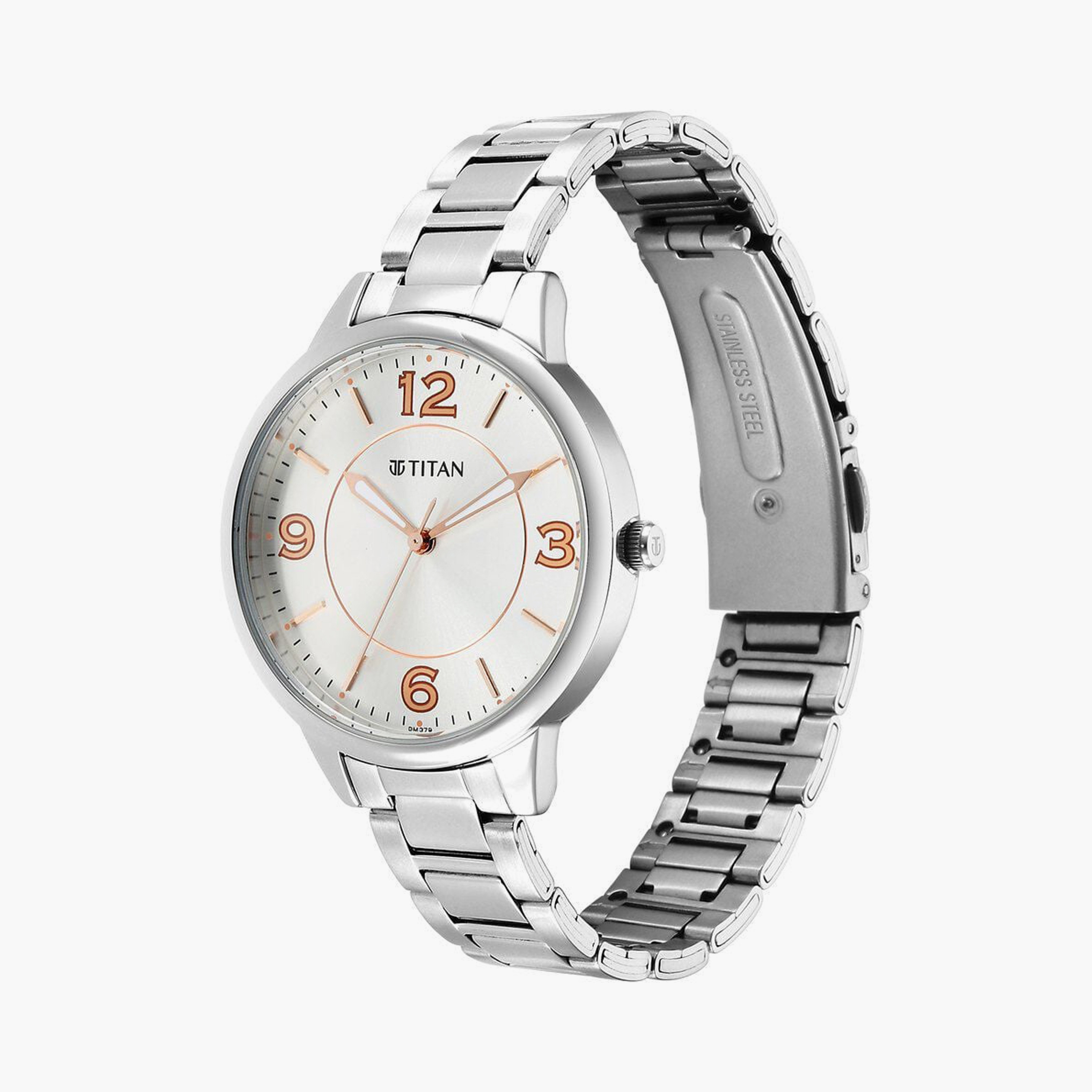 Titan Women's 37 MM Silver Analog Stainless Steel Watch | 2617SM07-women-watchesandjewellery-watches-image-2