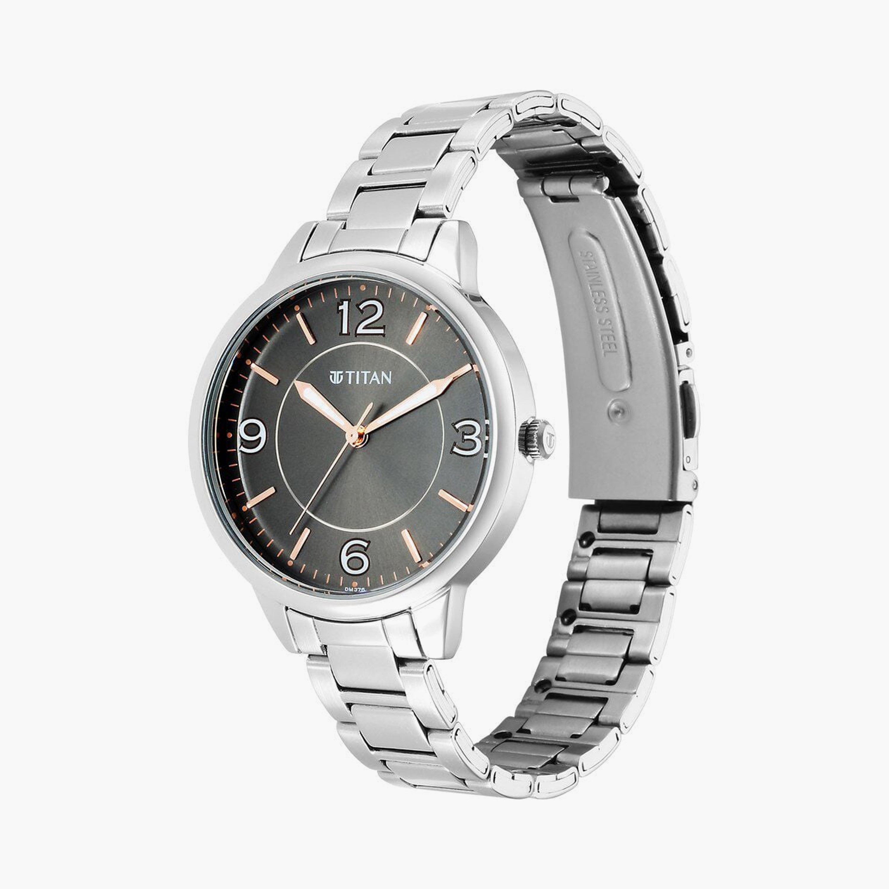 ساعة يد نسائية تيتان بقطر 37 مم أنالوج فضية ستانلس ستيل | 2617SM07-women-watchesandjewellery-watches-image-2