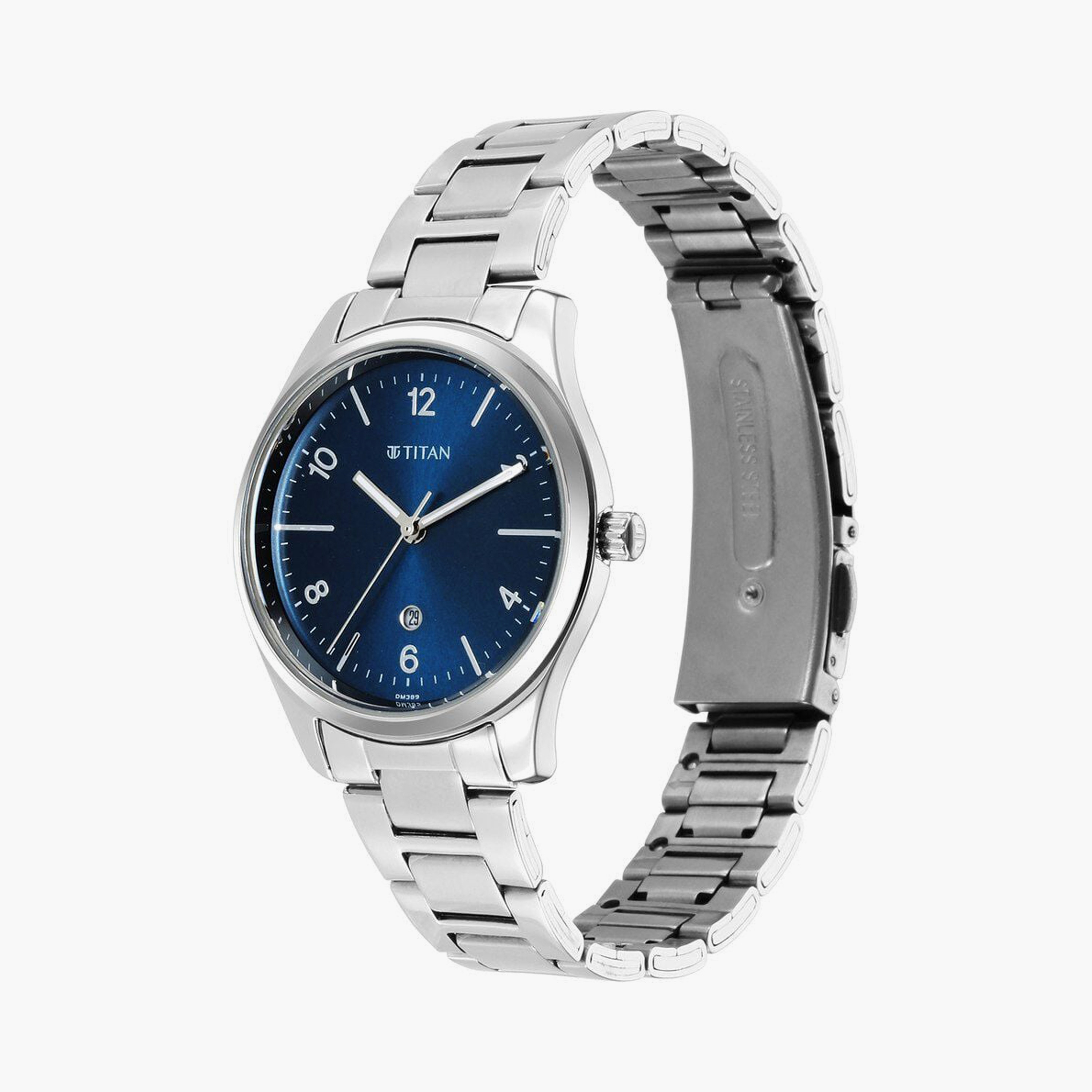 ساعة يد نسائية تيتان بقطر 33 مم أنالوج فضية ستانلس ستيل | 2639SM07-women-watchesandjewellery-watches-image-2