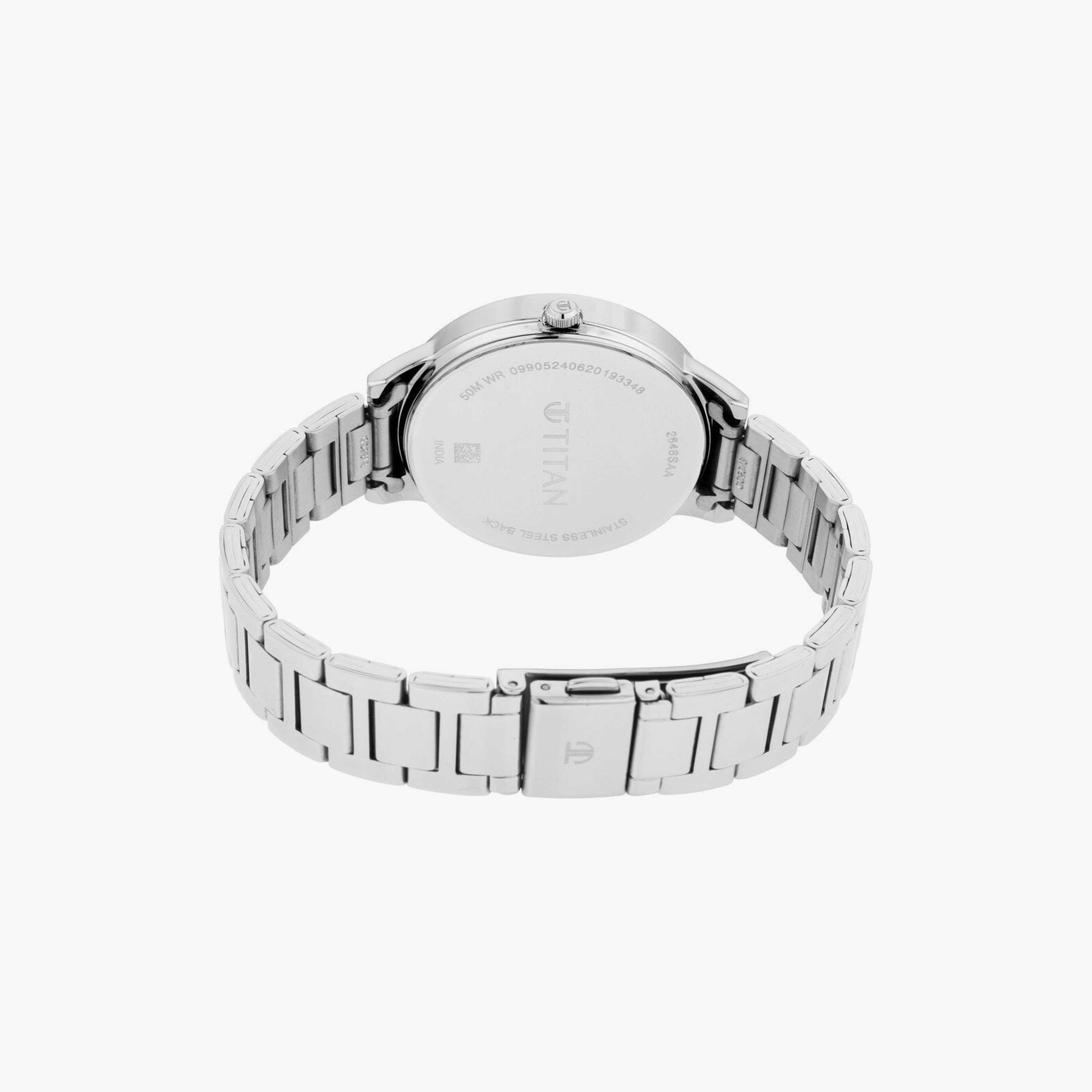 Titan Women's 36 MM Silver Analog Stainless Steel Watch | 2648SM01-women-watchesandjewellery-watches-image-3
